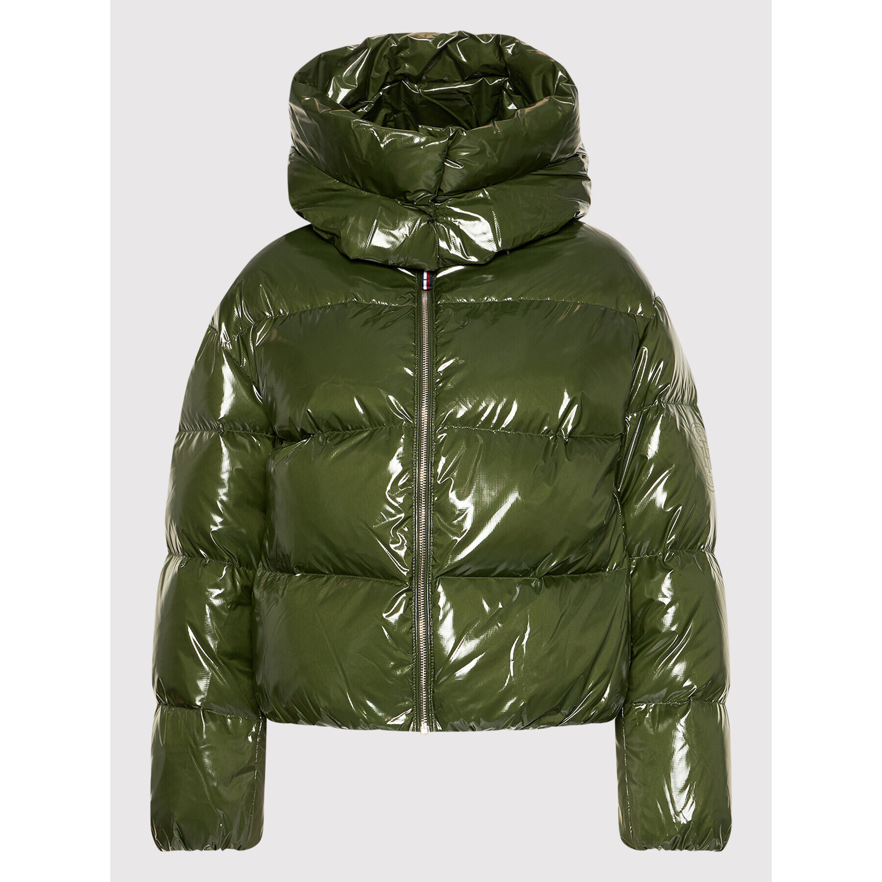 Tommy Hilfiger Geacă din puf Glossy WW0WW32803 Verde Regular Fit - Pled.ro