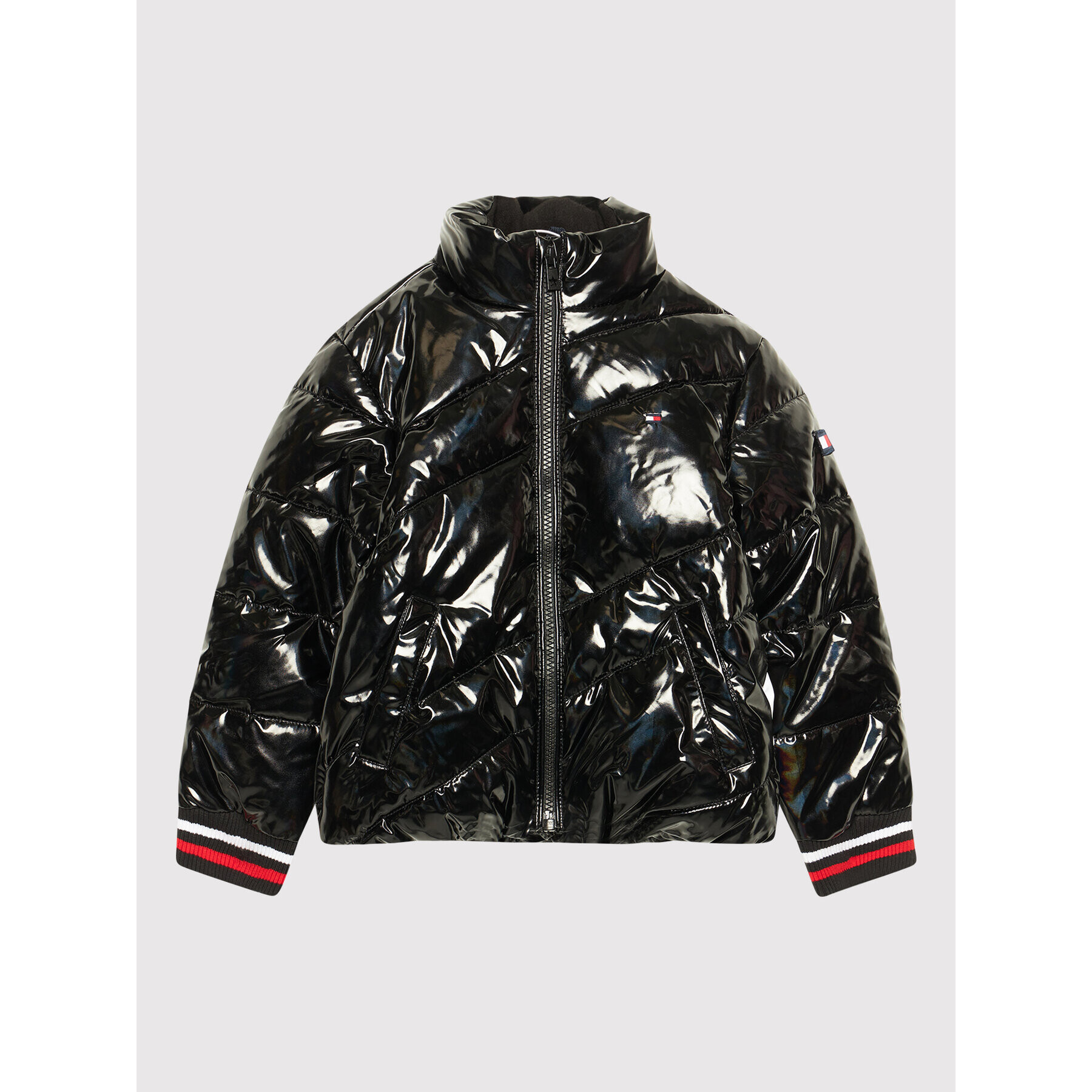 Tommy Hilfiger Geacă din puf High Gloss KG0KG05967 M Negru Regular Fit - Pled.ro