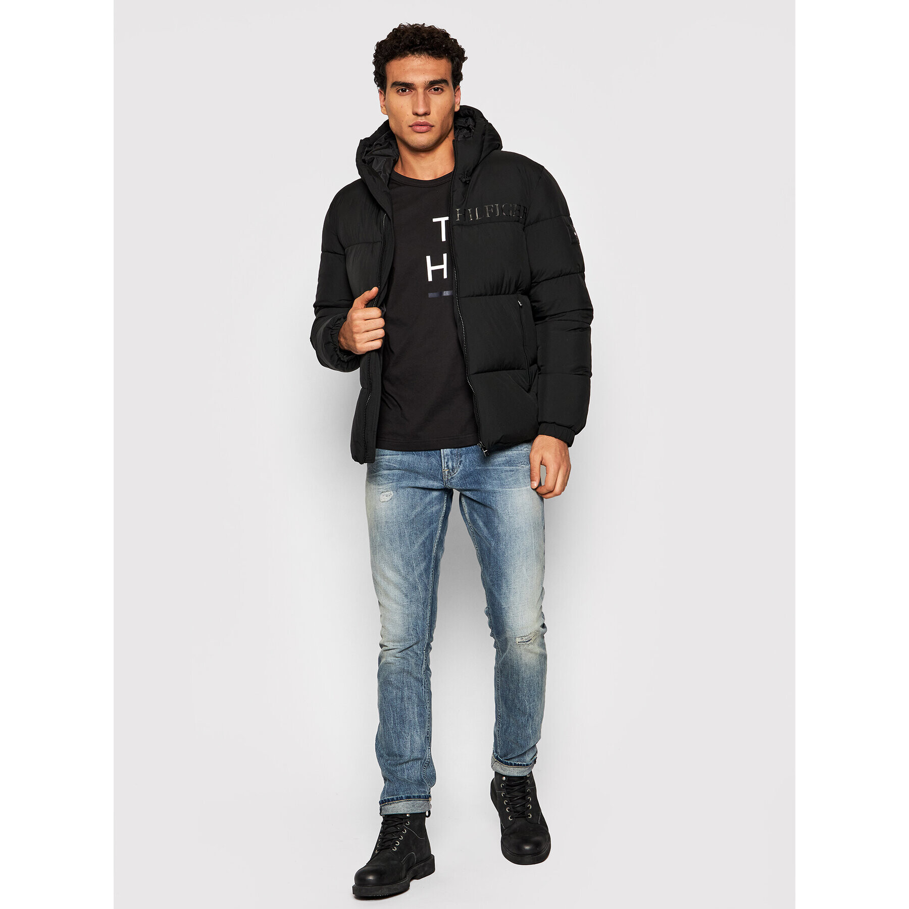 Tommy Hilfiger Geacă din puf High Loft MW0MW19656 Negru Regular Fit - Pled.ro