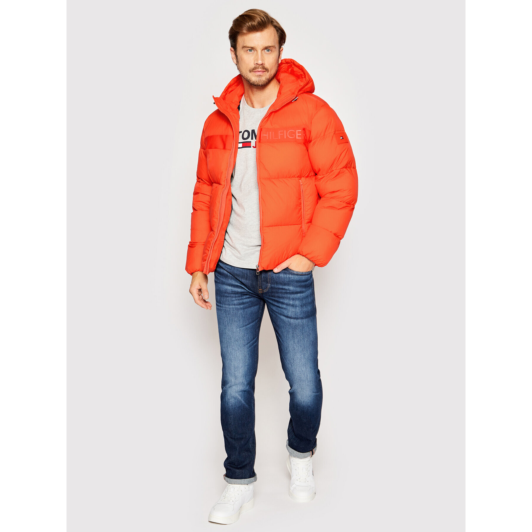 Tommy Hilfiger Geacă din puf High Loft MW0MW27679 Portocaliu Regular Fit - Pled.ro