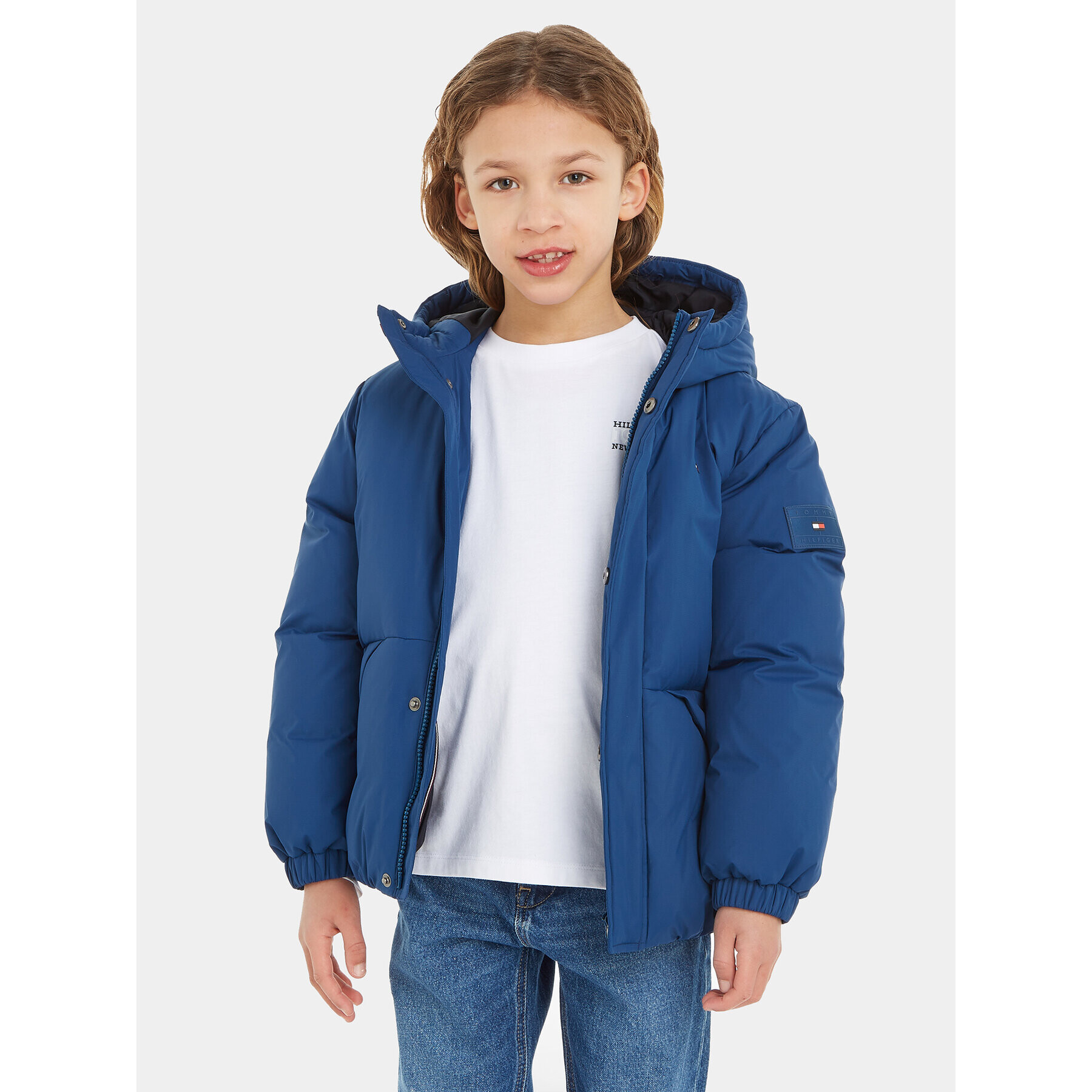 Tommy Hilfiger Geacă din puf KS0KS00488 Albastru Relaxed Fit - Pled.ro