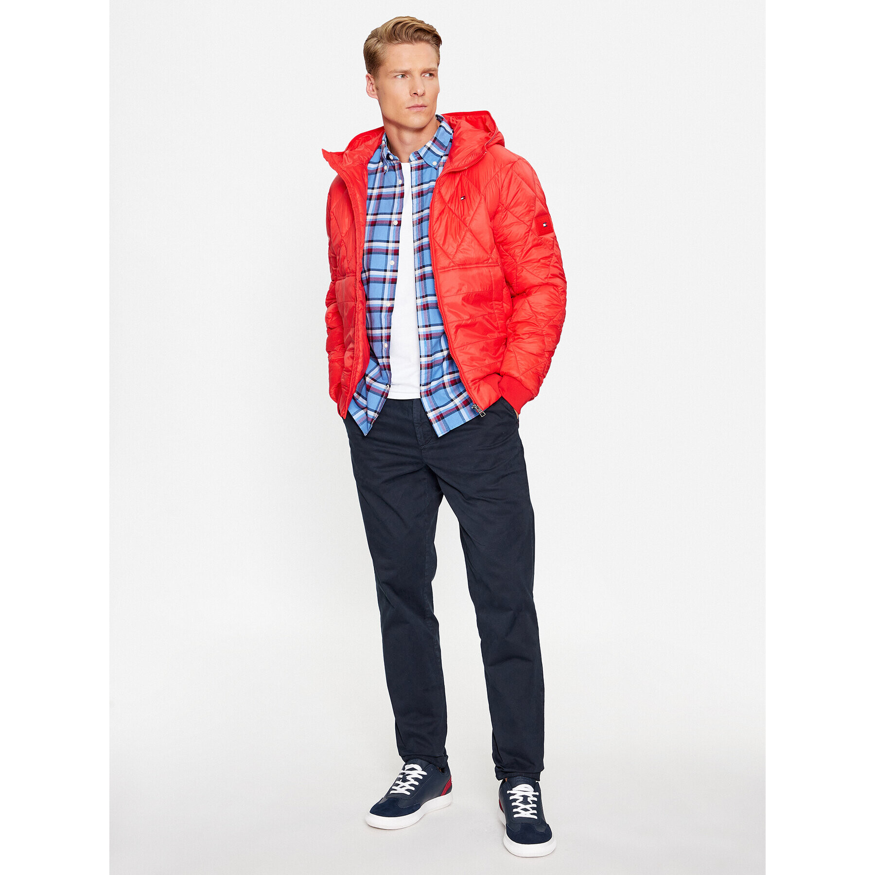 Tommy Hilfiger Geacă din puf MW0MW32766 Roșu Regular Fit - Pled.ro