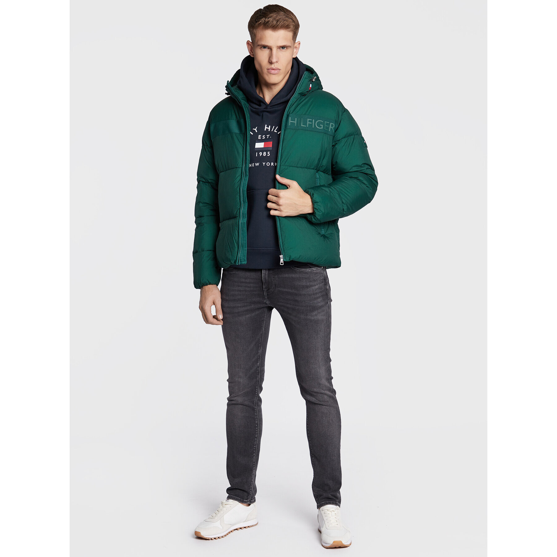 Tommy Hilfiger Geacă din puf Ny High Loft MW0MW27679 Verde Regular Fit - Pled.ro