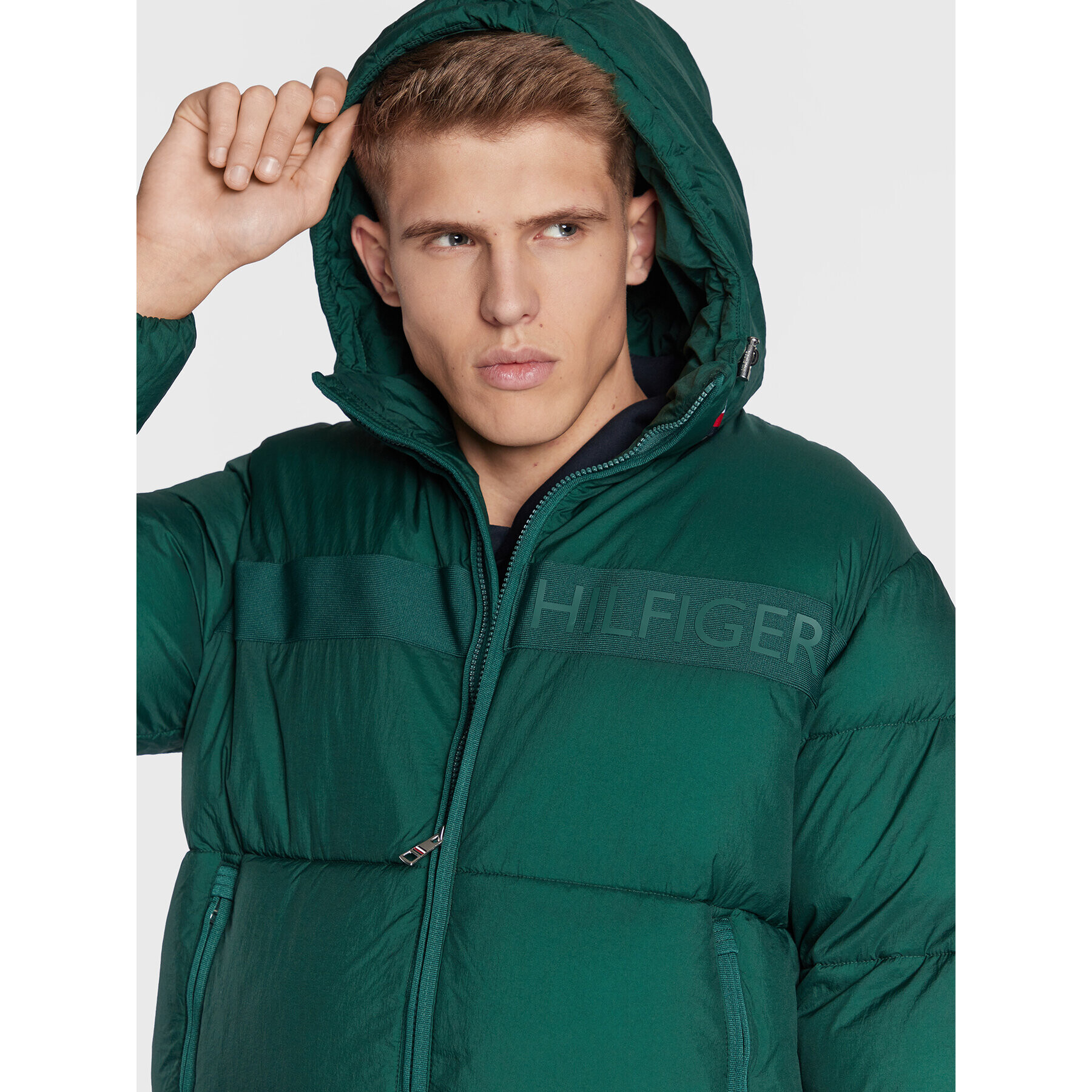 Tommy Hilfiger Geacă din puf Ny High Loft MW0MW27679 Verde Regular Fit - Pled.ro