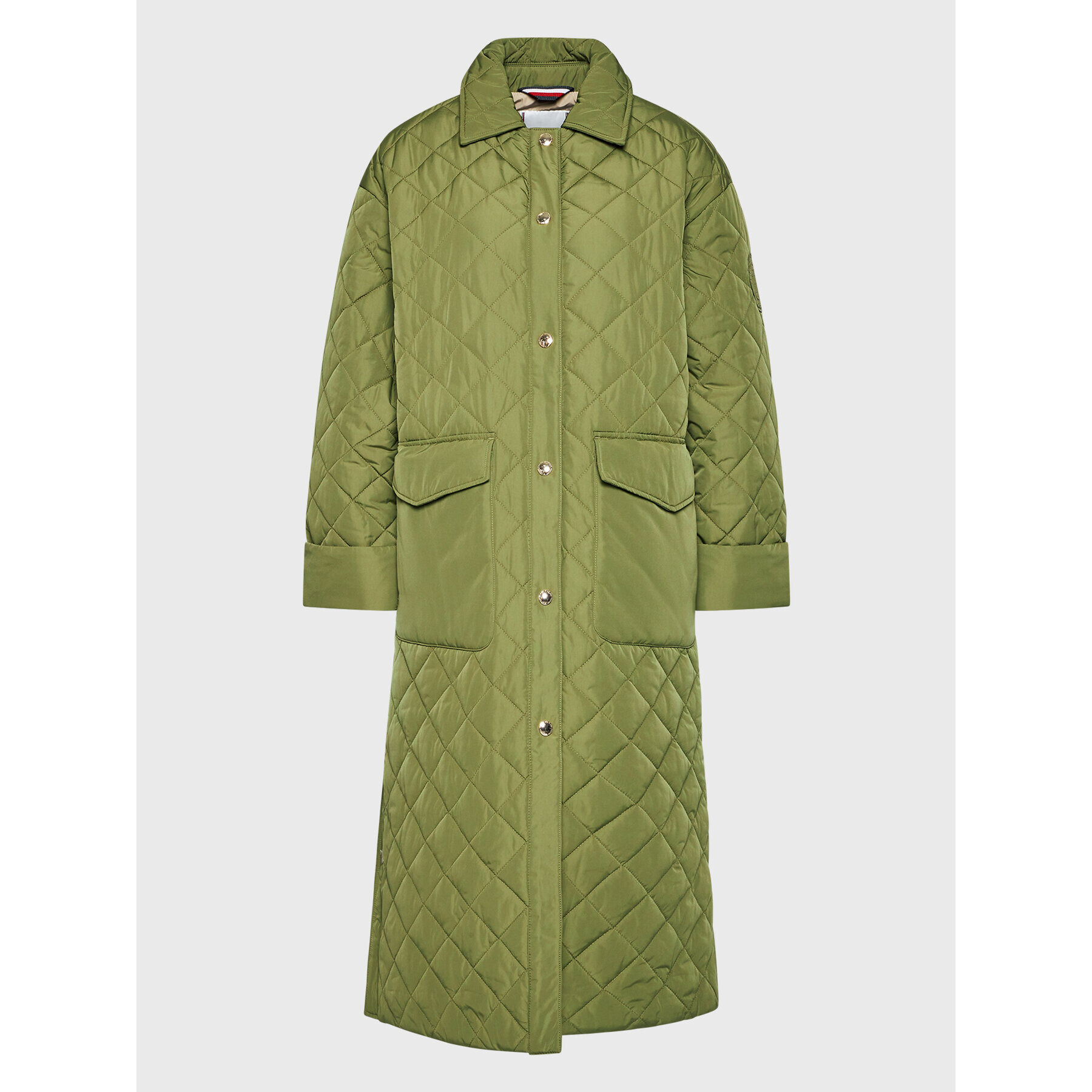 Tommy Hilfiger Geacă din puf Quilted Sorona WW0WW35551 Verde Relaxed Fit - Pled.ro