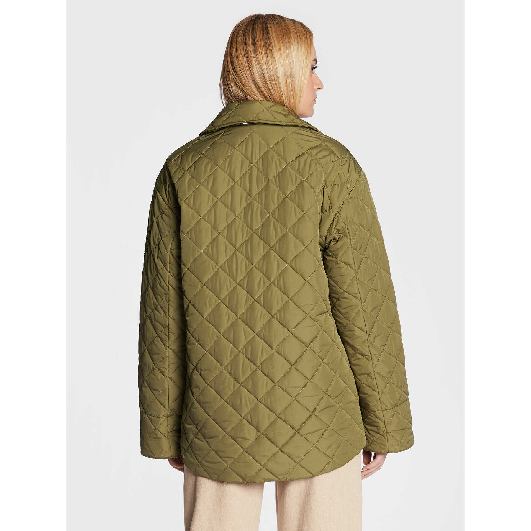 Tommy Hilfiger Geacă din puf Quilted WW0WW35552 Verde Relaxed Fit - Pled.ro