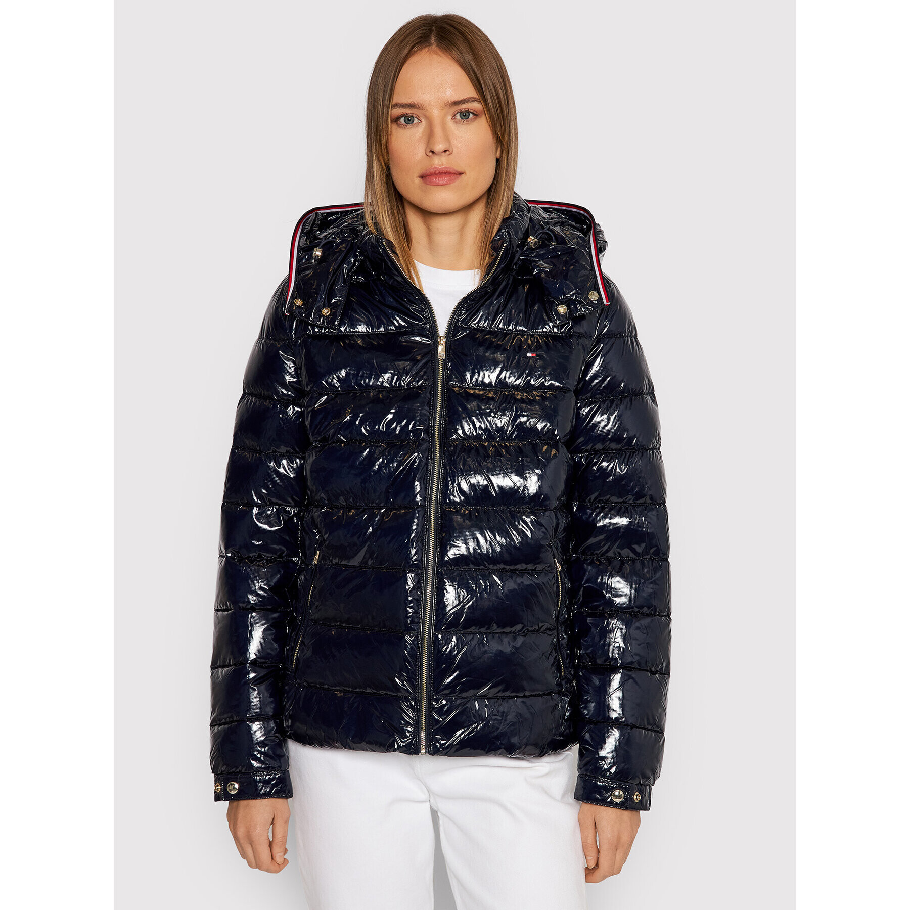 Tommy Hilfiger Geacă din puf Sorona WW0WW32154 Bleumarin Regular Fit - Pled.ro