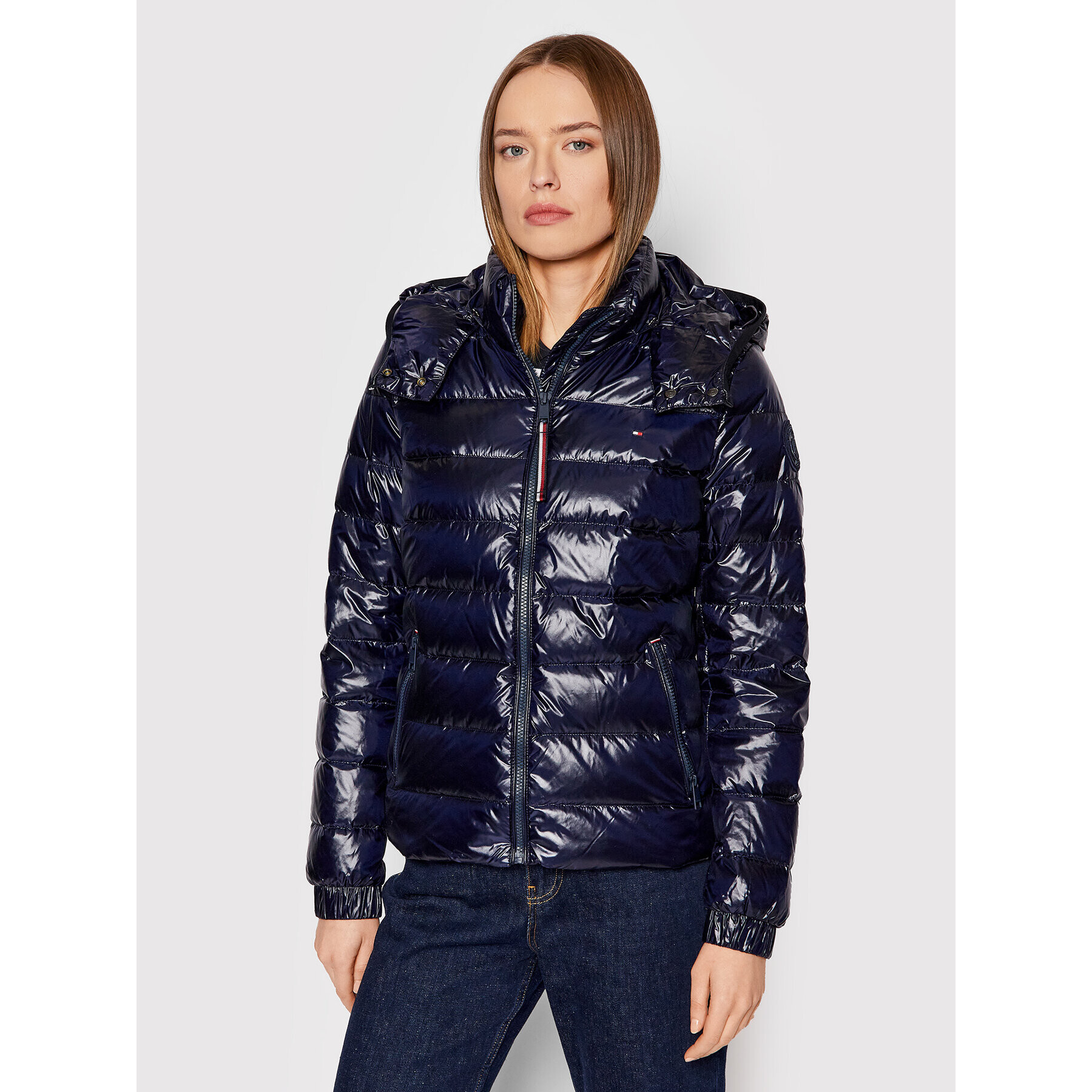 Tommy Hilfiger Geacă din puf Two Tone WW0WW32679 Bleumarin Regular Fit - Pled.ro