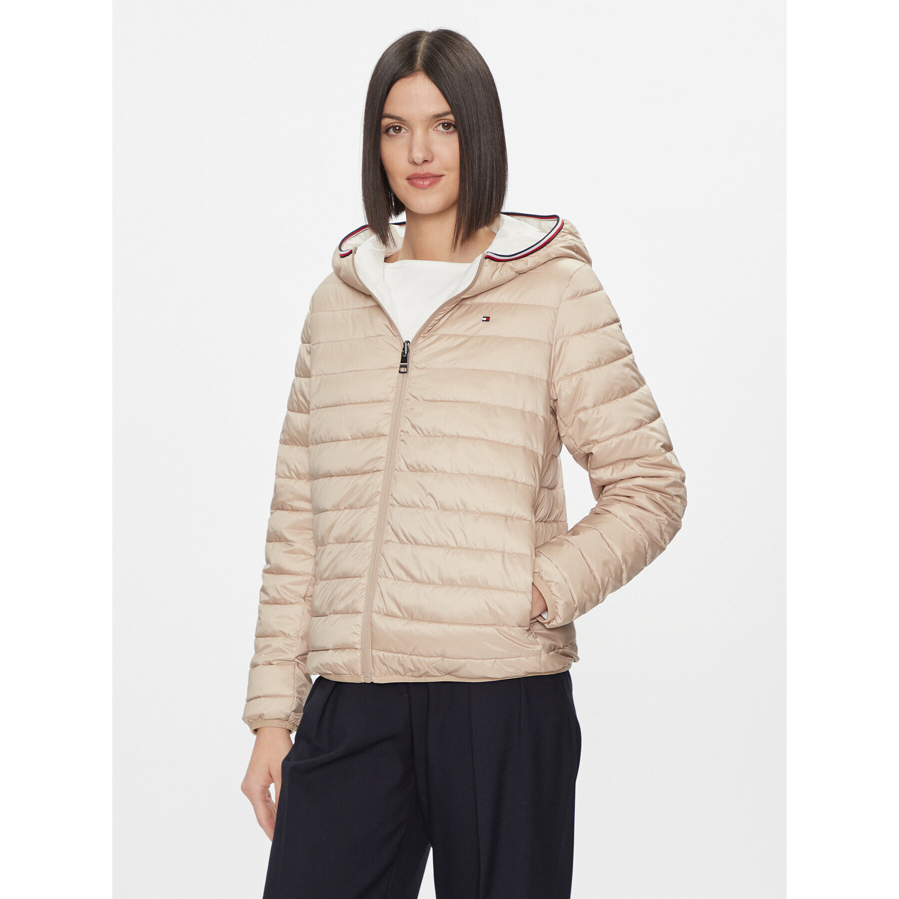 Tommy Hilfiger Geacă din puf WW0WW40745 Bej Regular Fit - Pled.ro