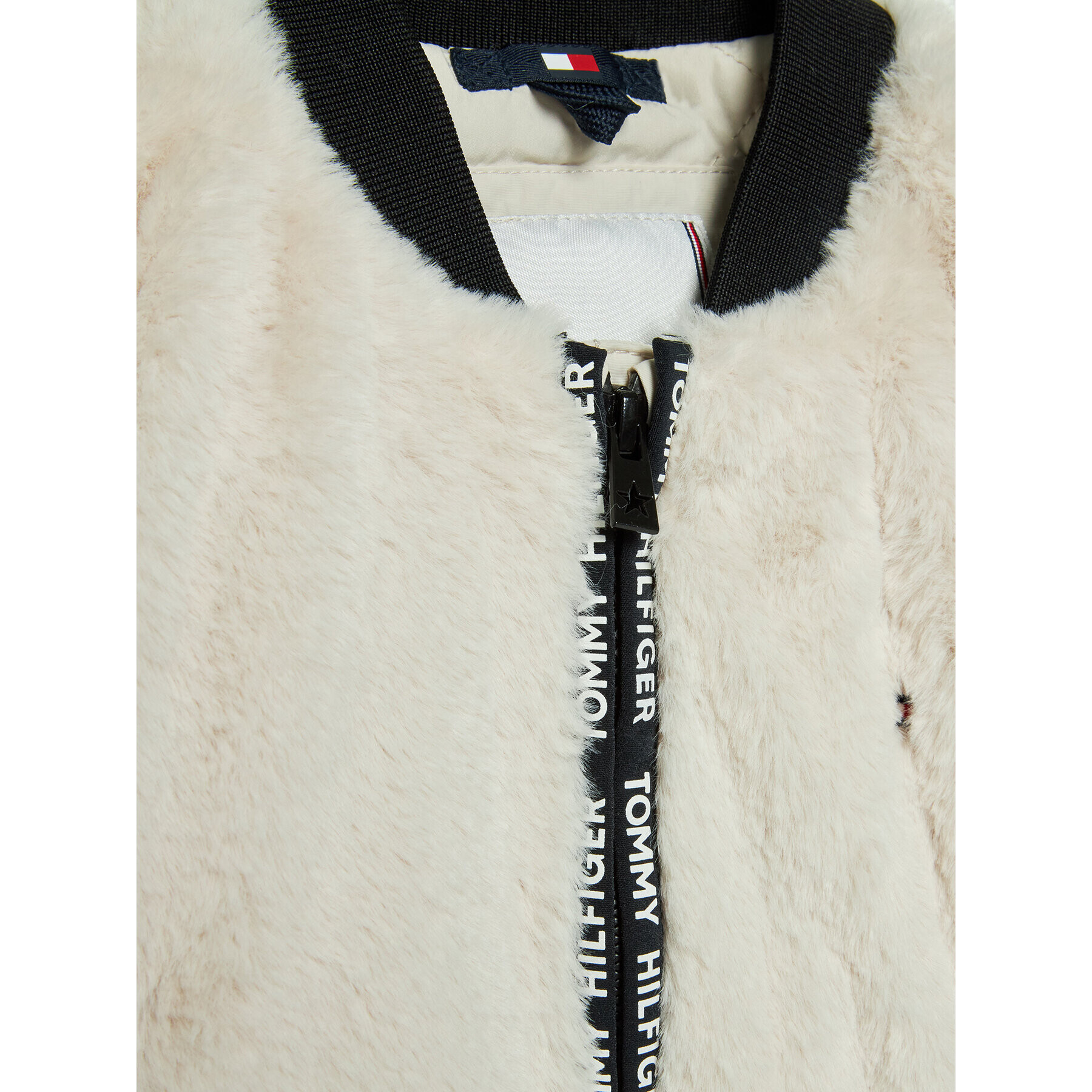 Tommy Hilfiger Geacă Fake Fur KG0KG06281 D Bej Regular Fit - Pled.ro