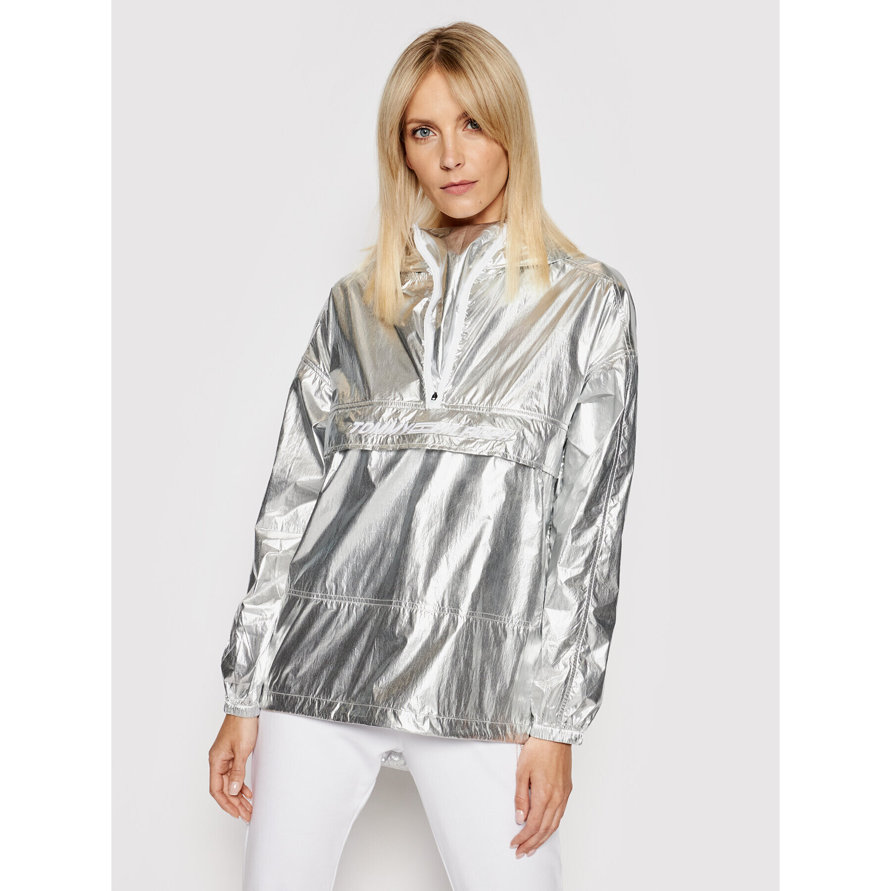 Tommy Hilfiger Geacă fără fermoar Poly S10S101011 Argintiu Oversize - Pled.ro