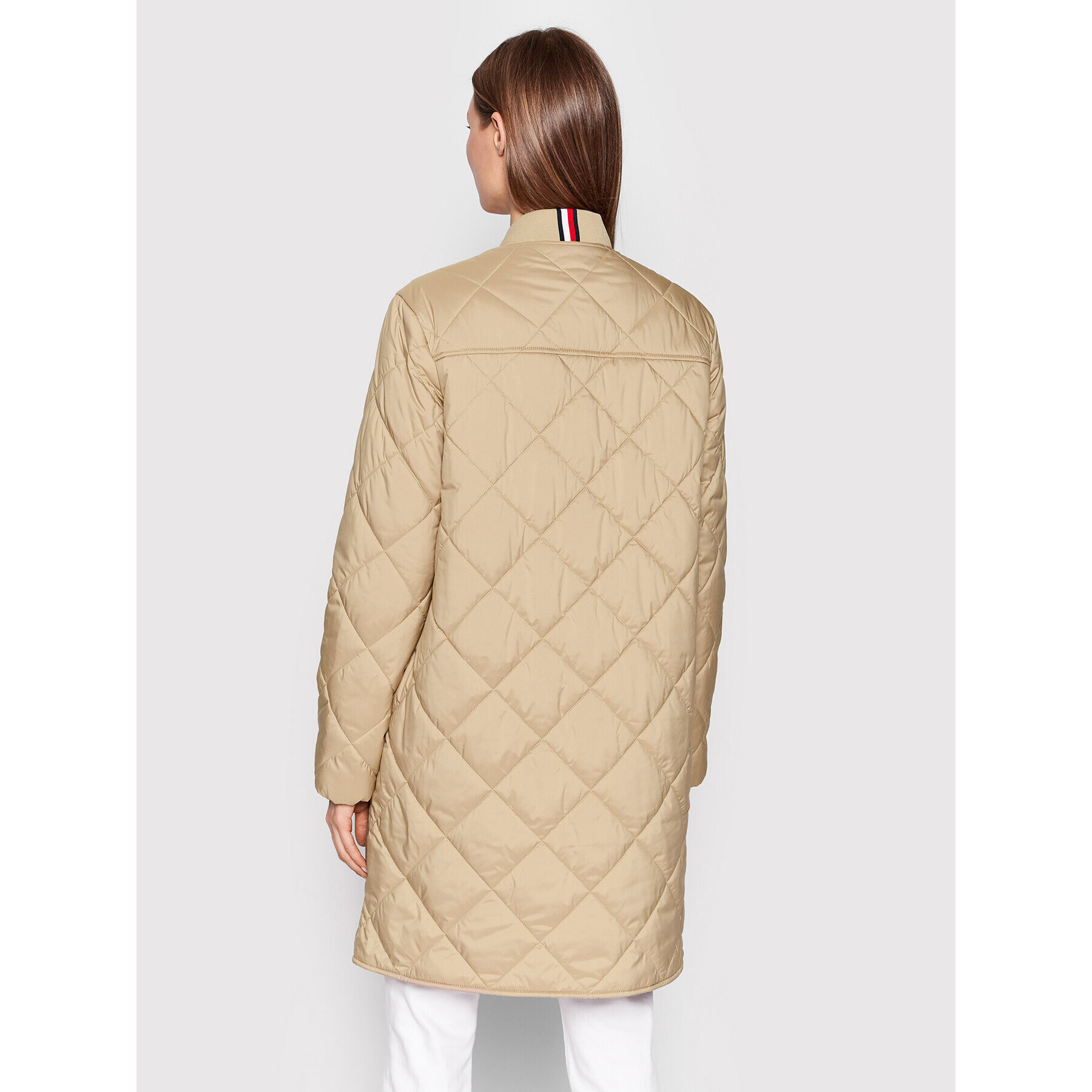 Tommy Hilfiger Geacă Quilted WW0WW34710 Bej Relaxed Fit - Pled.ro