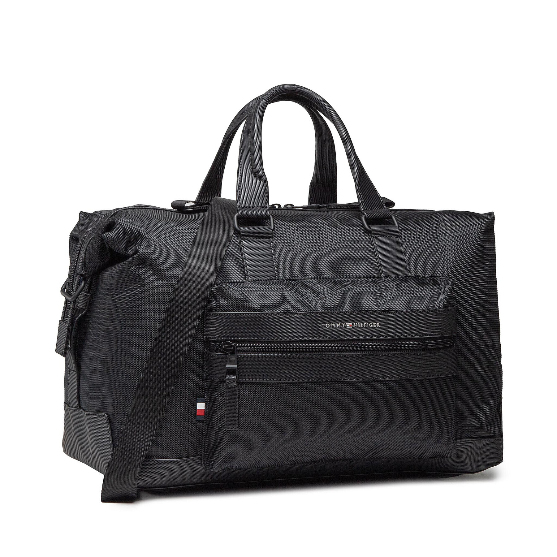 Tommy Hilfiger Geantă Elevated Nylon Weekender AM0AM07582 Negru - Pled.ro