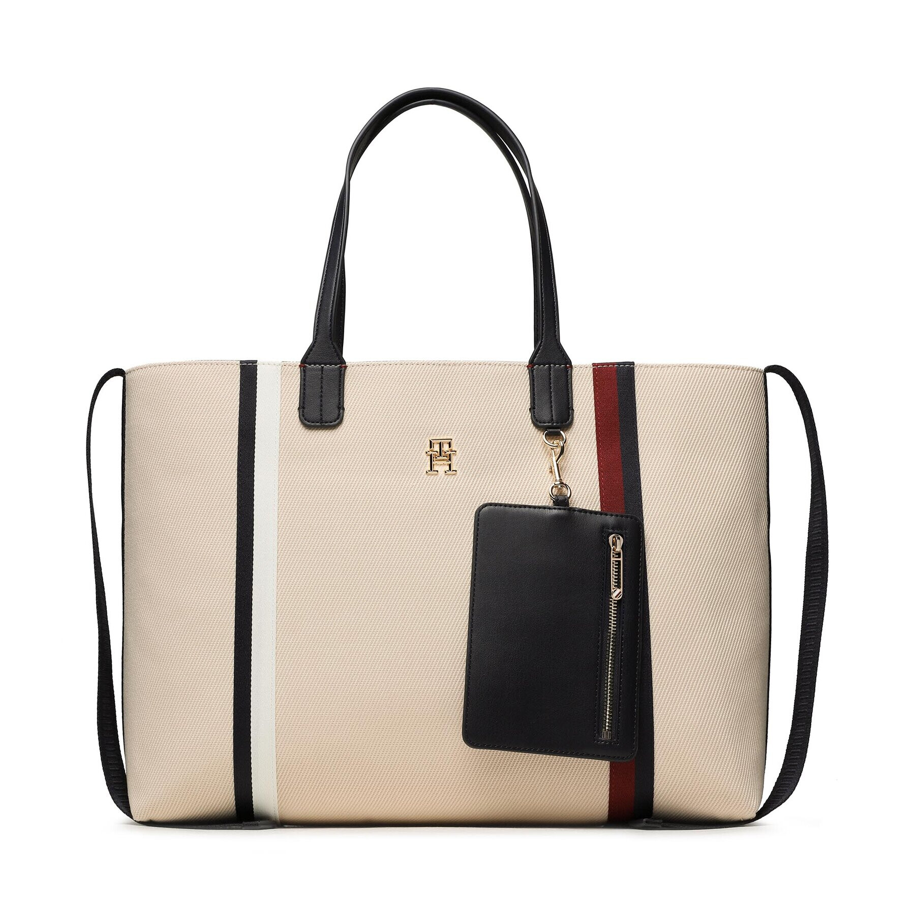 Tommy Hilfiger Geantă Iconic Tommy Tote Corp AW0AW15157 Bej - Pled.ro