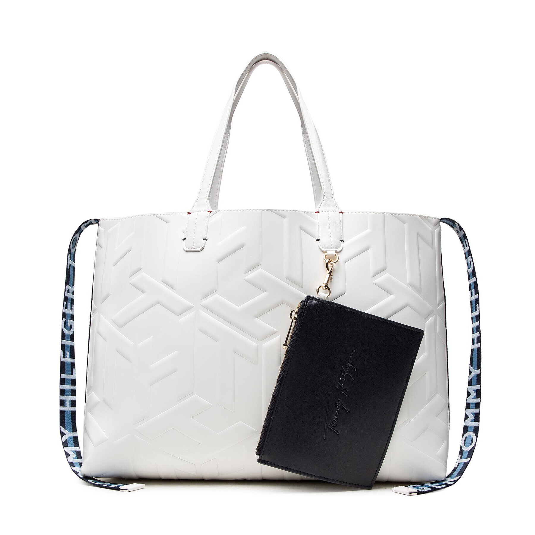 Tommy Hilfiger Geantă Iconic Tommy Tote Mono AW0AW11072 Alb - Pled.ro