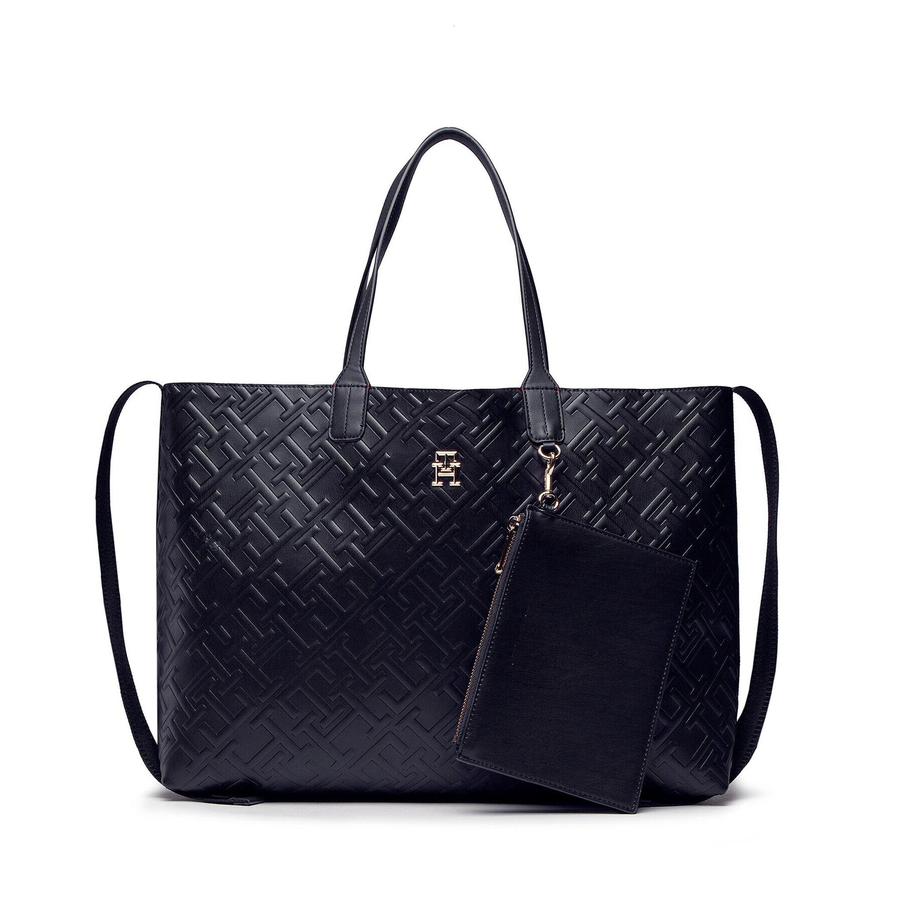 Tommy Hilfiger Geantă Iconic Tommy Tote Mono AW0AW14374 Bleumarin - Pled.ro