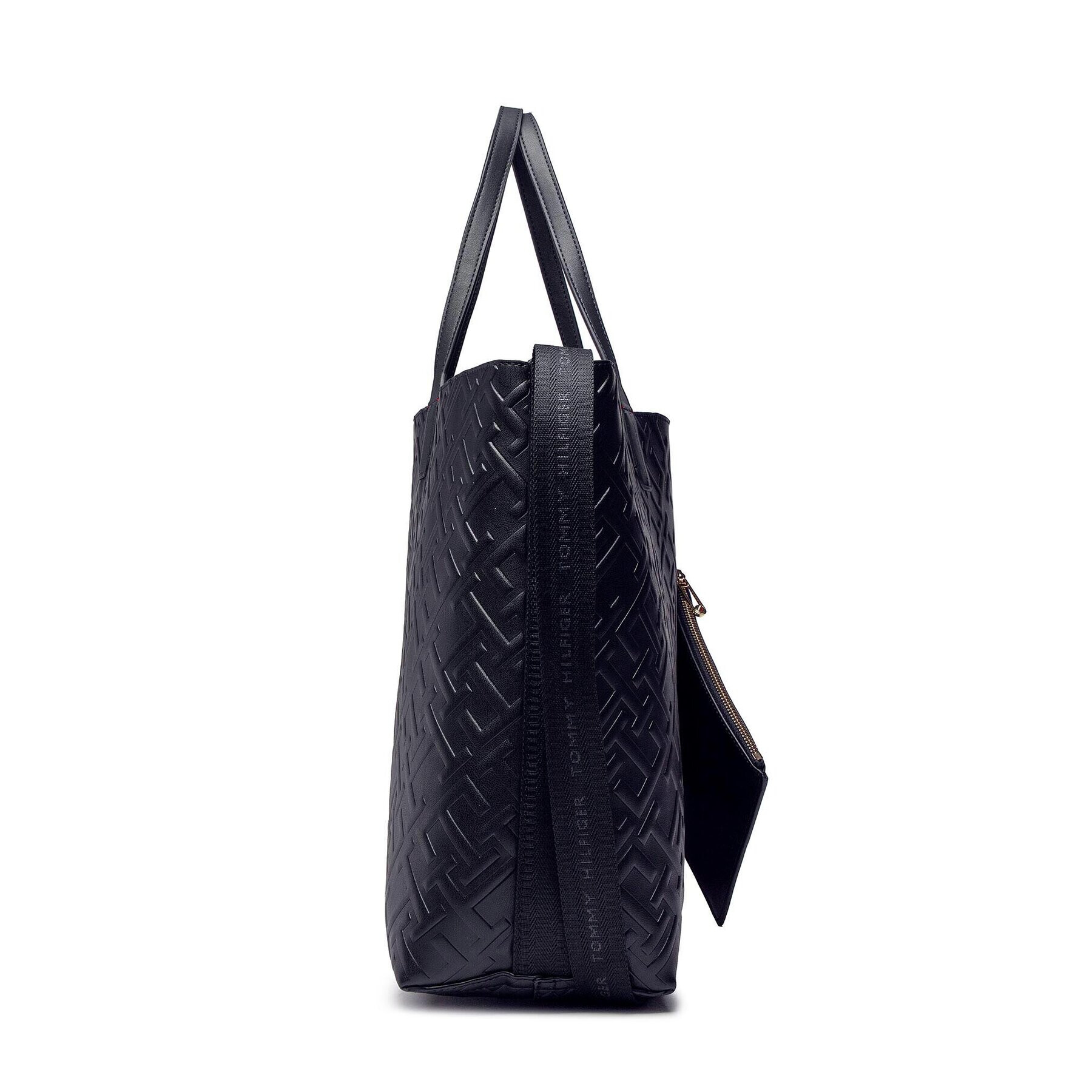 Tommy Hilfiger Geantă Iconic Tommy Tote Mono AW0AW14374 Bleumarin - Pled.ro