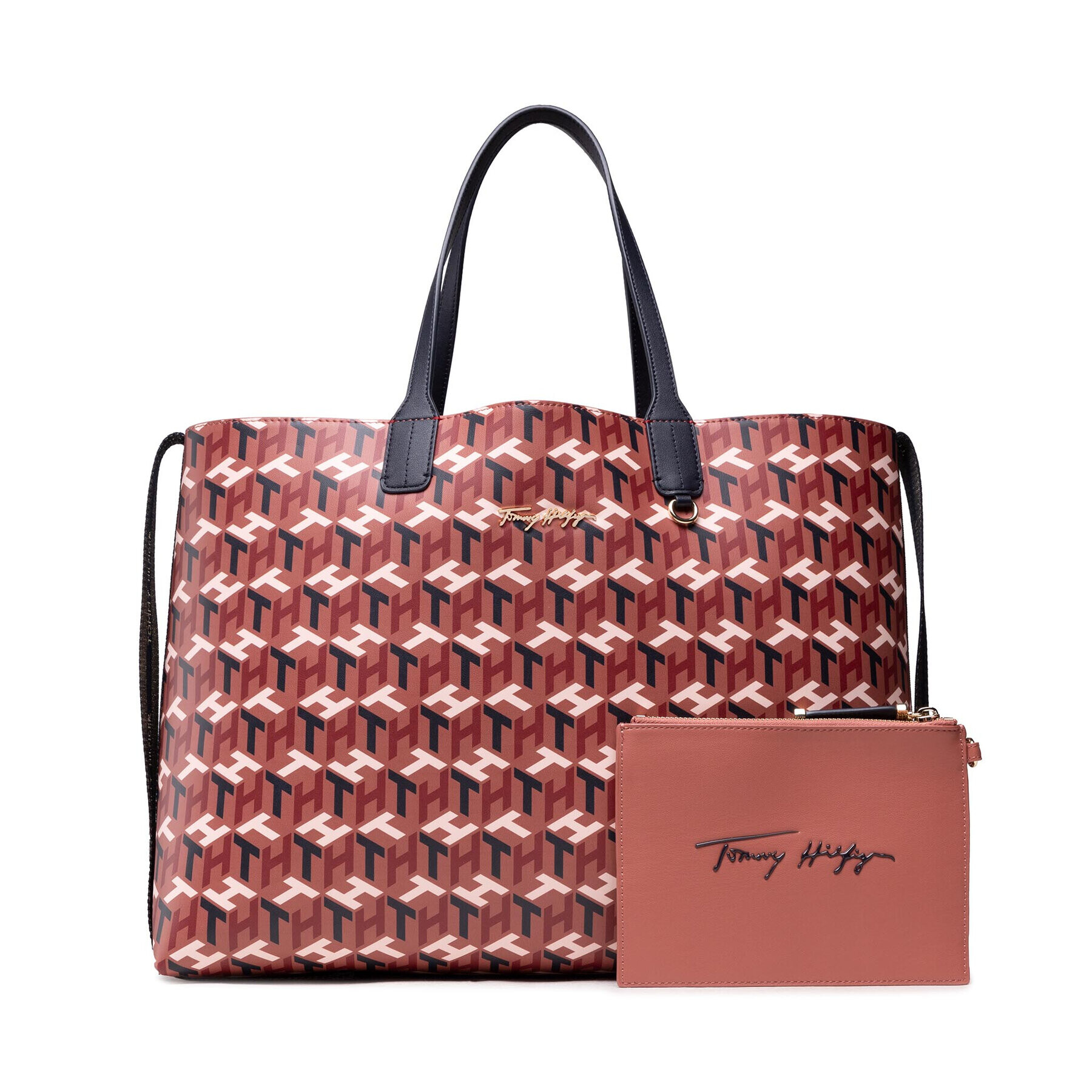 Tommy Hilfiger Geantă Iconic Tommy Tote Monogram AW0AW10766 Roșu - Pled.ro