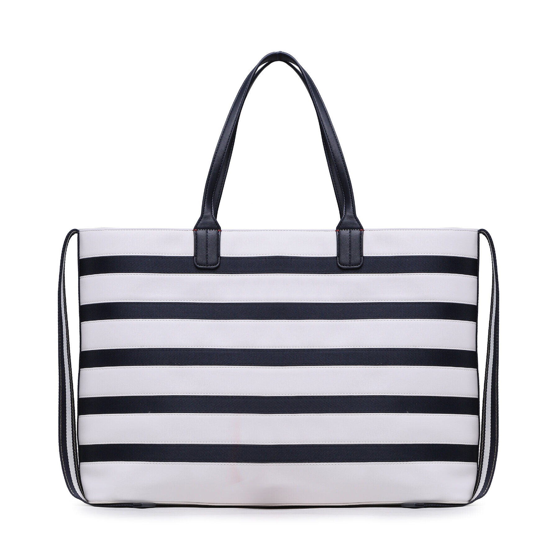 Tommy Hilfiger Geantă Iconic Tommy Tote Stripes AW0AW14762 Alb - Pled.ro