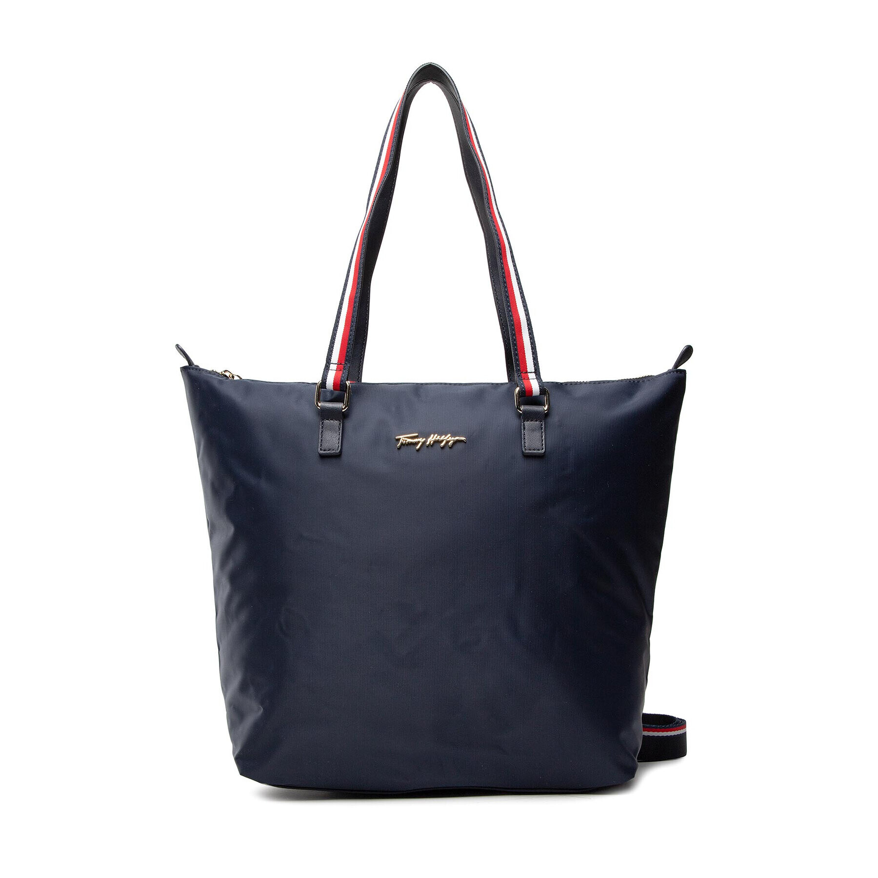 Tommy Hilfiger Geantă Im New Nylon Medium Tote AW0AW11165 Bleumarin - Pled.ro