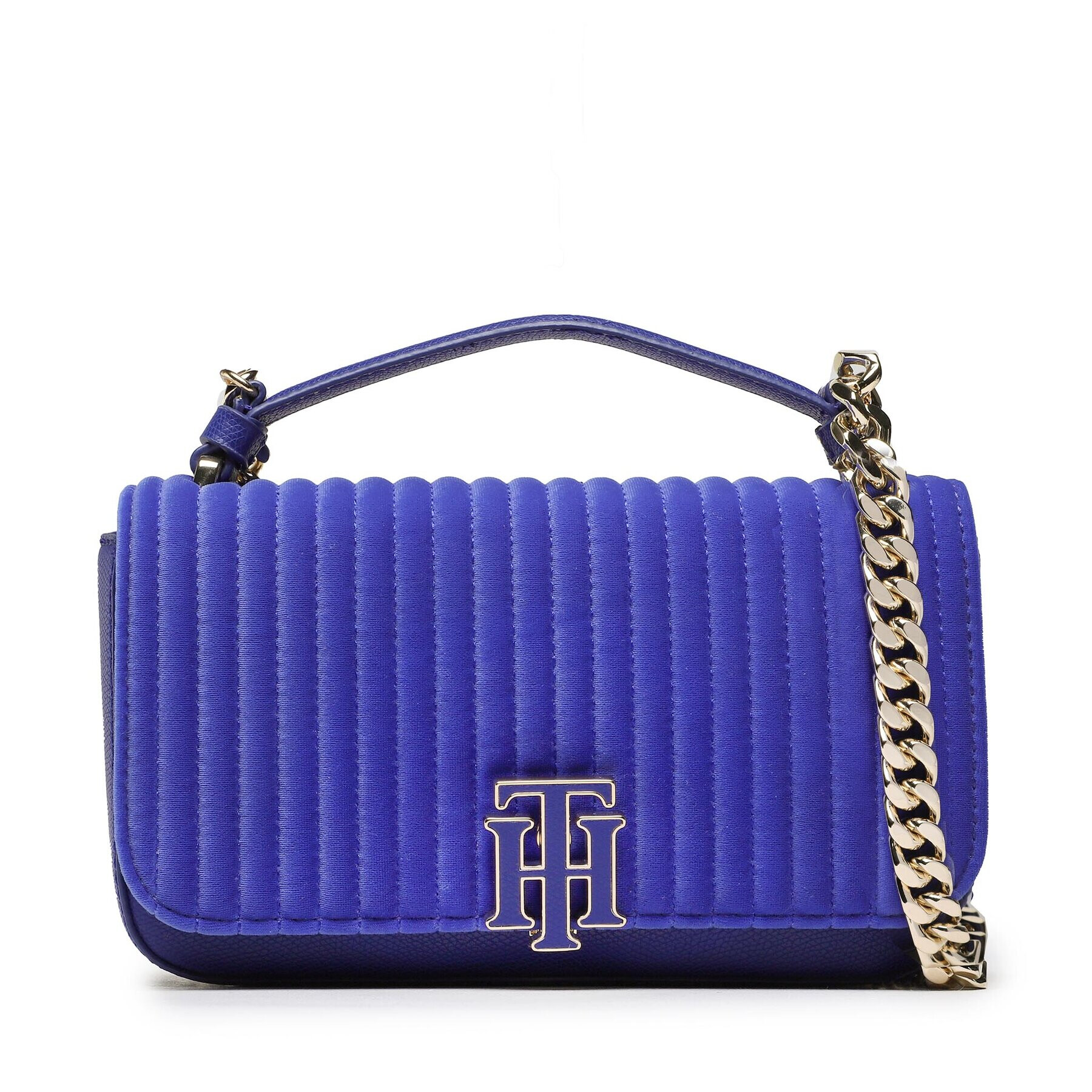 Tommy Hilfiger Geantă Outline Crossover Velvet AW0AW13413 Albastru - Pled.ro