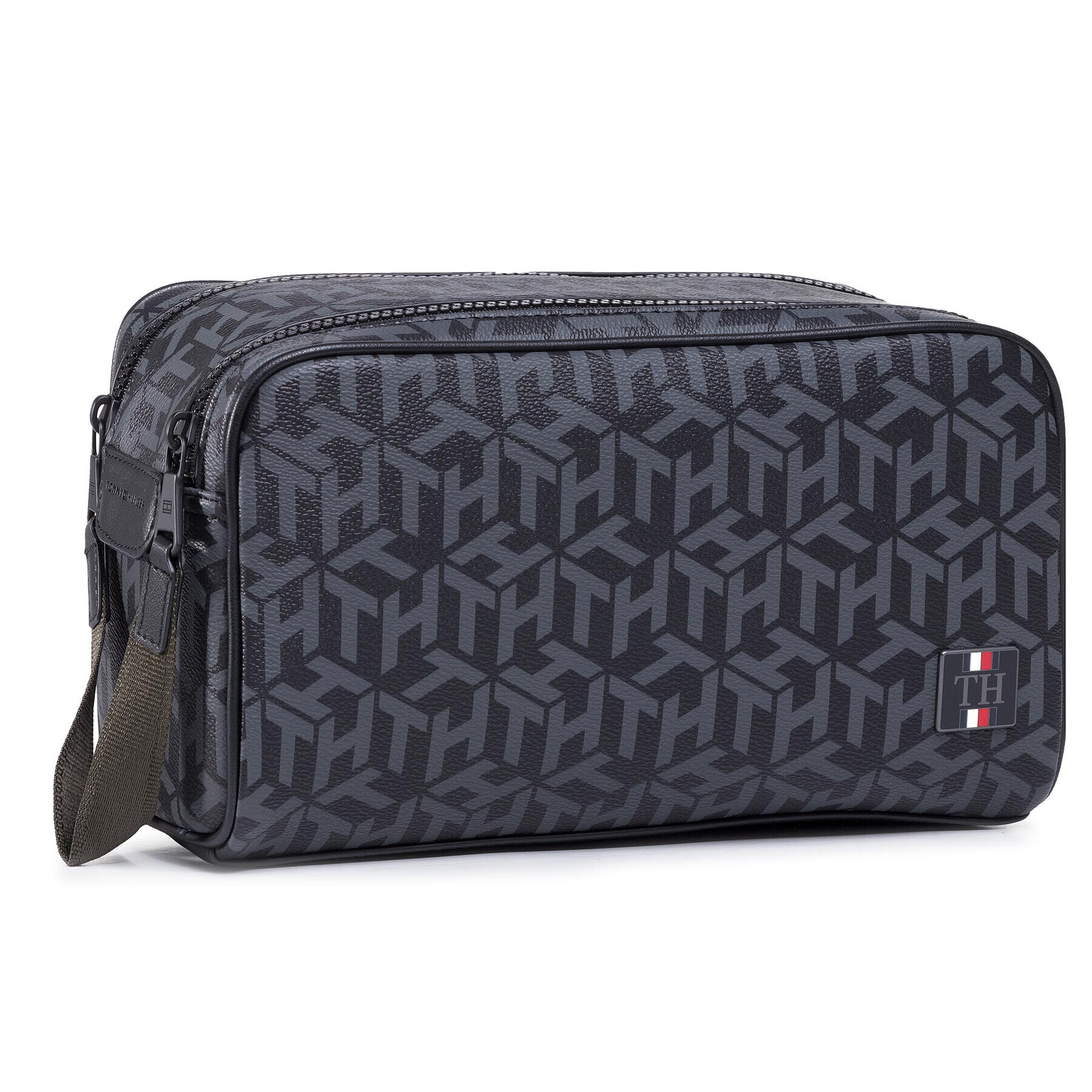 Tommy Hilfiger Geantă pentru cosmetice Coated Canvas Washbag AM0AM06514 Negru - Pled.ro