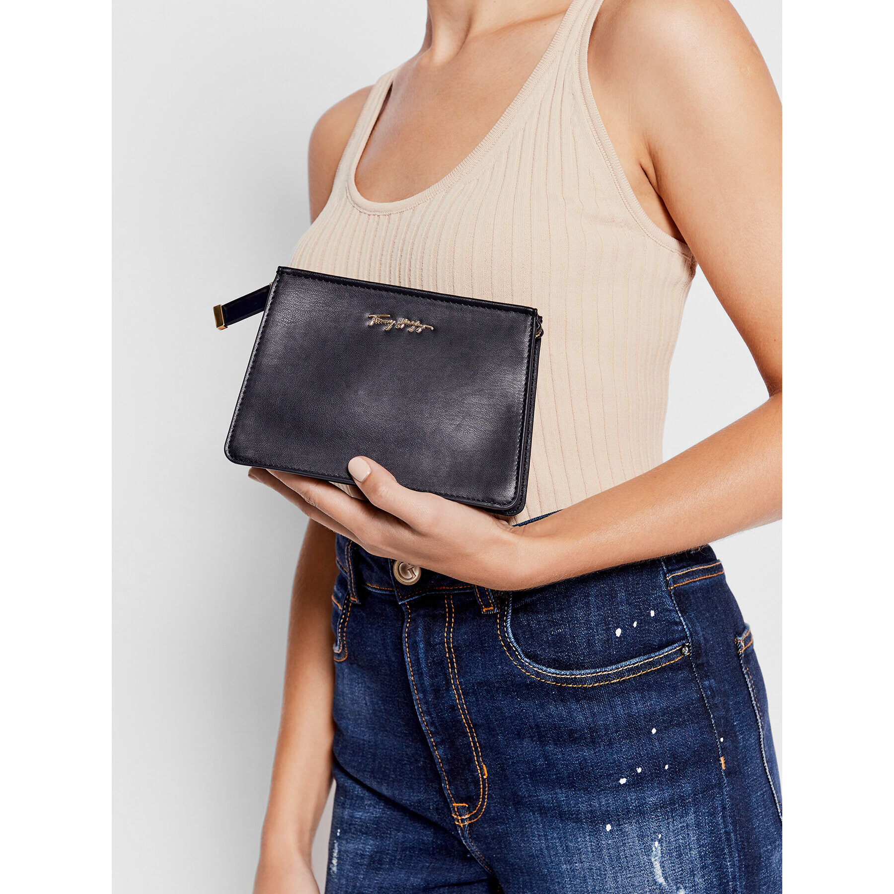 Tommy Hilfiger Geantă pentru cosmetice Iconic Tommy Washbag AW0AW10131 Bleumarin - Pled.ro