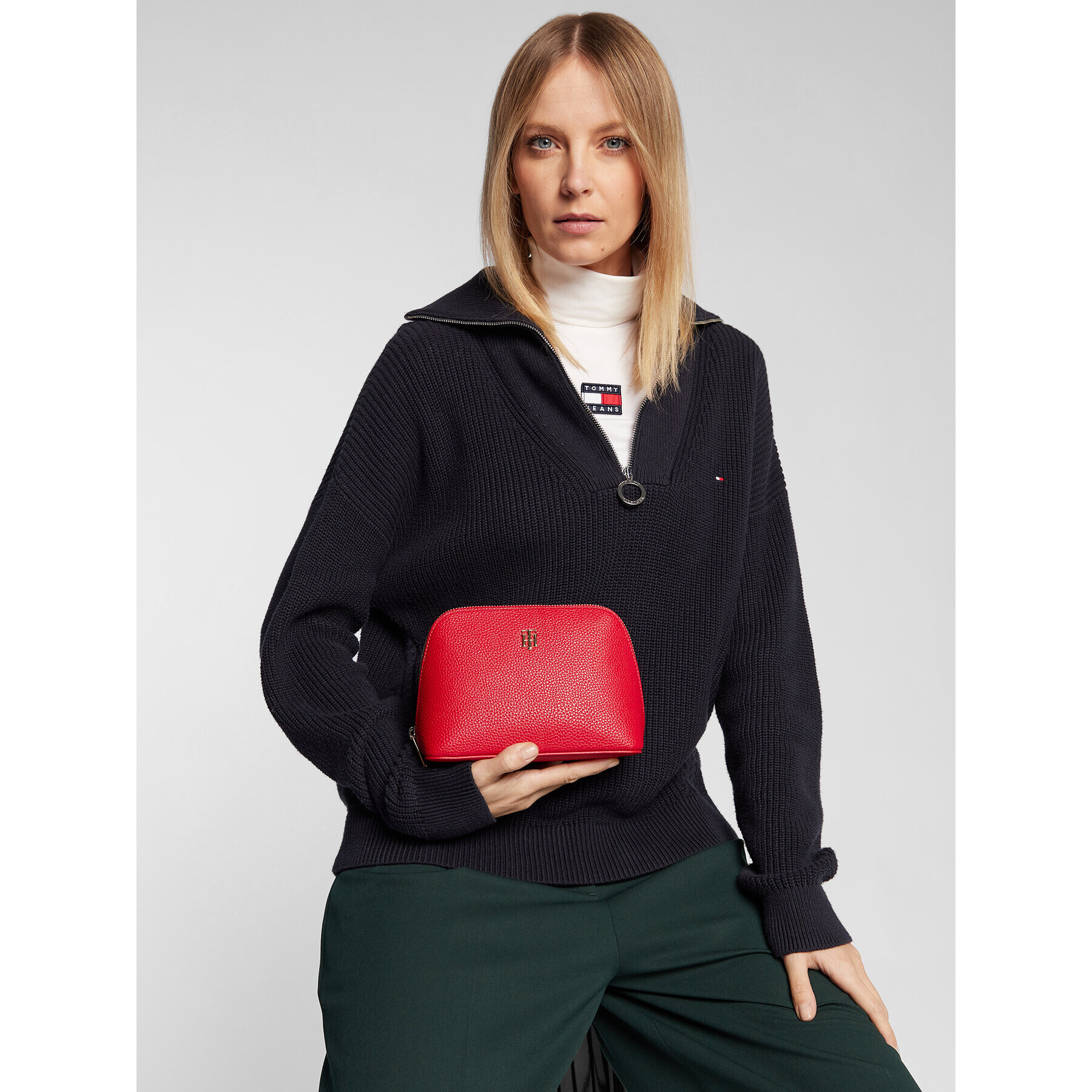 Tommy Hilfiger Geantă pentru cosmetice Th Element Washbag AW0AW11114 Roșu - Pled.ro