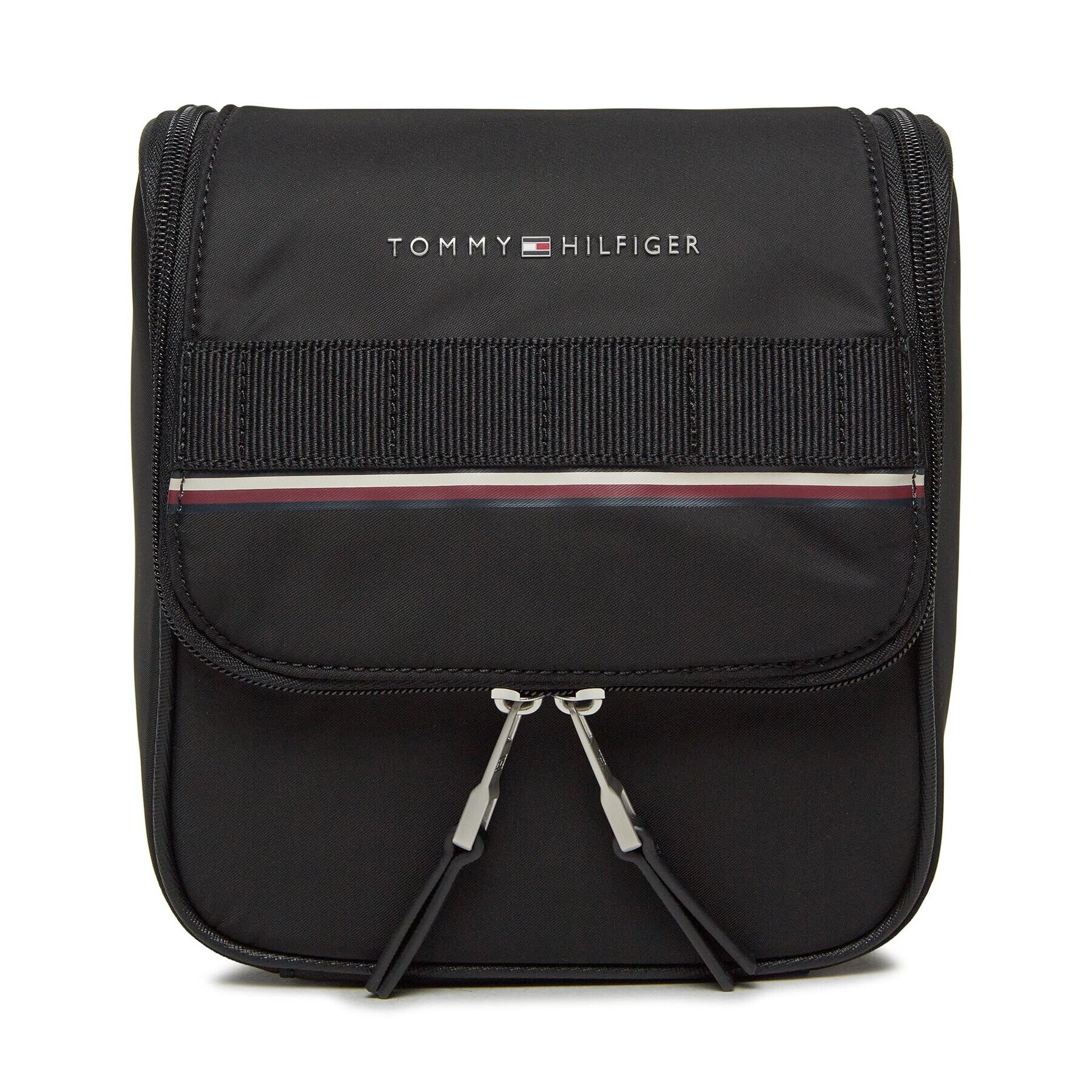 Tommy Hilfiger Geantă pentru cosmetice Th Elevated Nylon Washbag AM0AM11608 Negru - Pled.ro