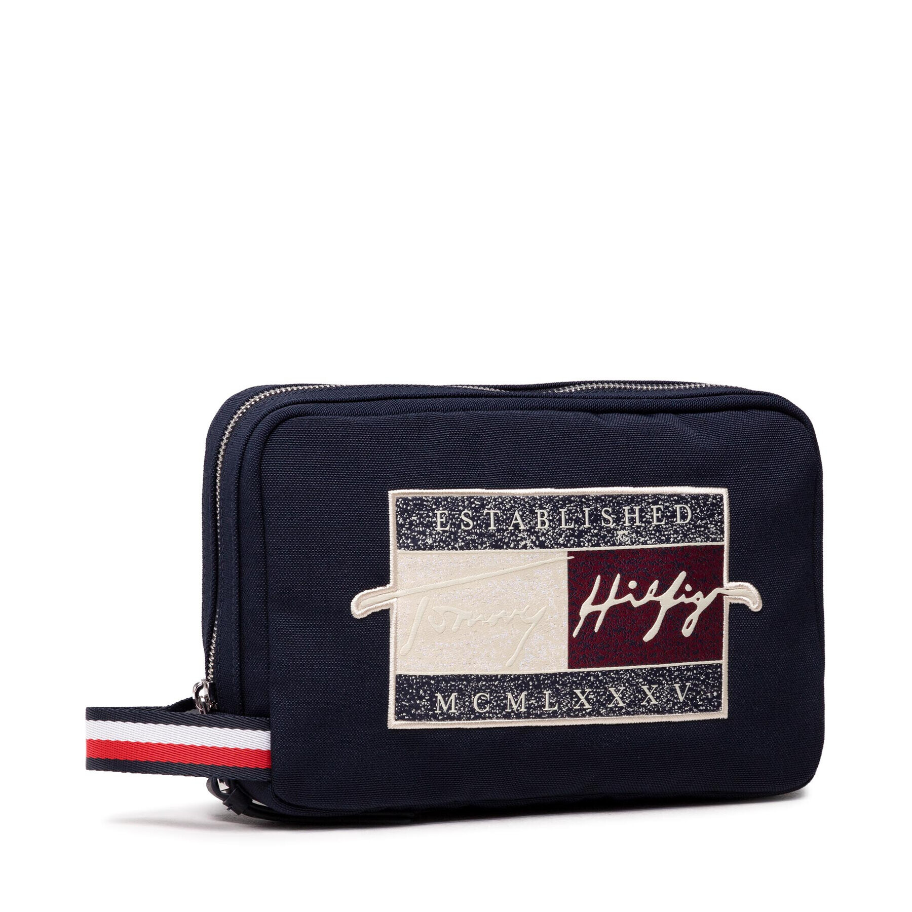 Tommy Hilfiger Geantă pentru cosmetice Th Signature Washbag AM0AM07835 Bleumarin - Pled.ro