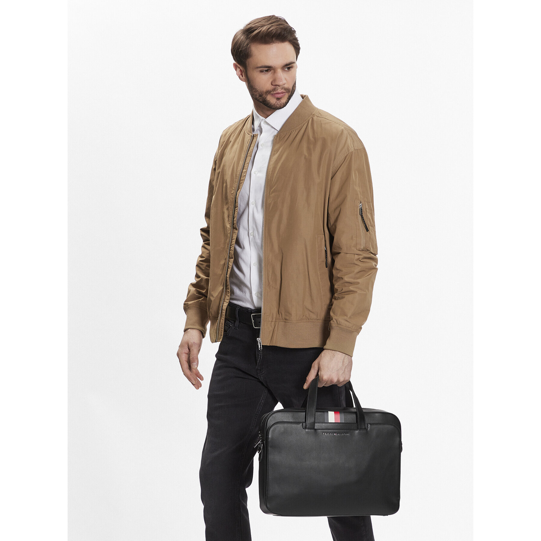 Tommy Hilfiger Geantă pentru laptop Midtown Pu Computer Bag AM0AM09545 Negru - Pled.ro