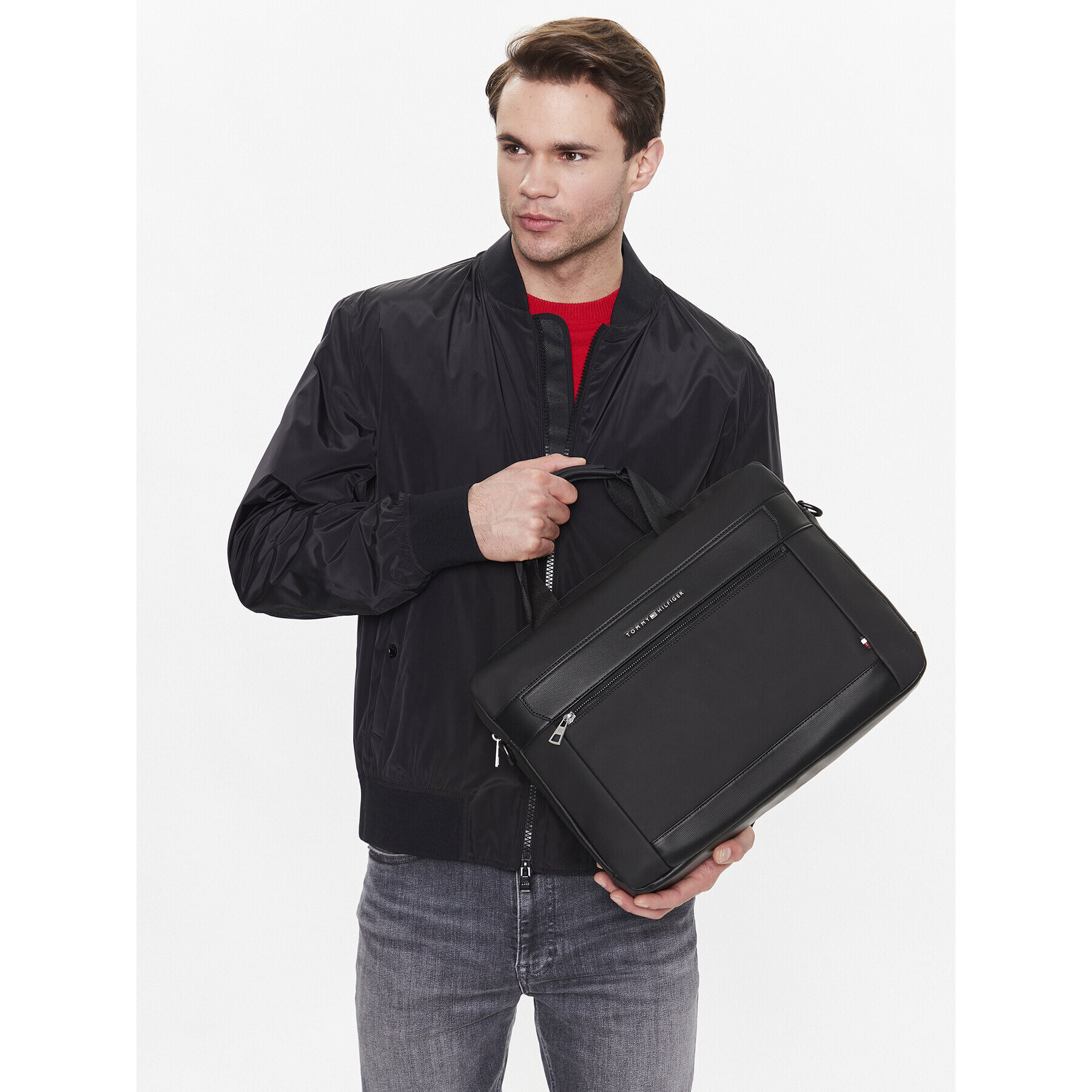 Tommy Hilfiger Geantă pentru laptop Th Casual Slim Computer Bag AM0AM10559 Negru - Pled.ro