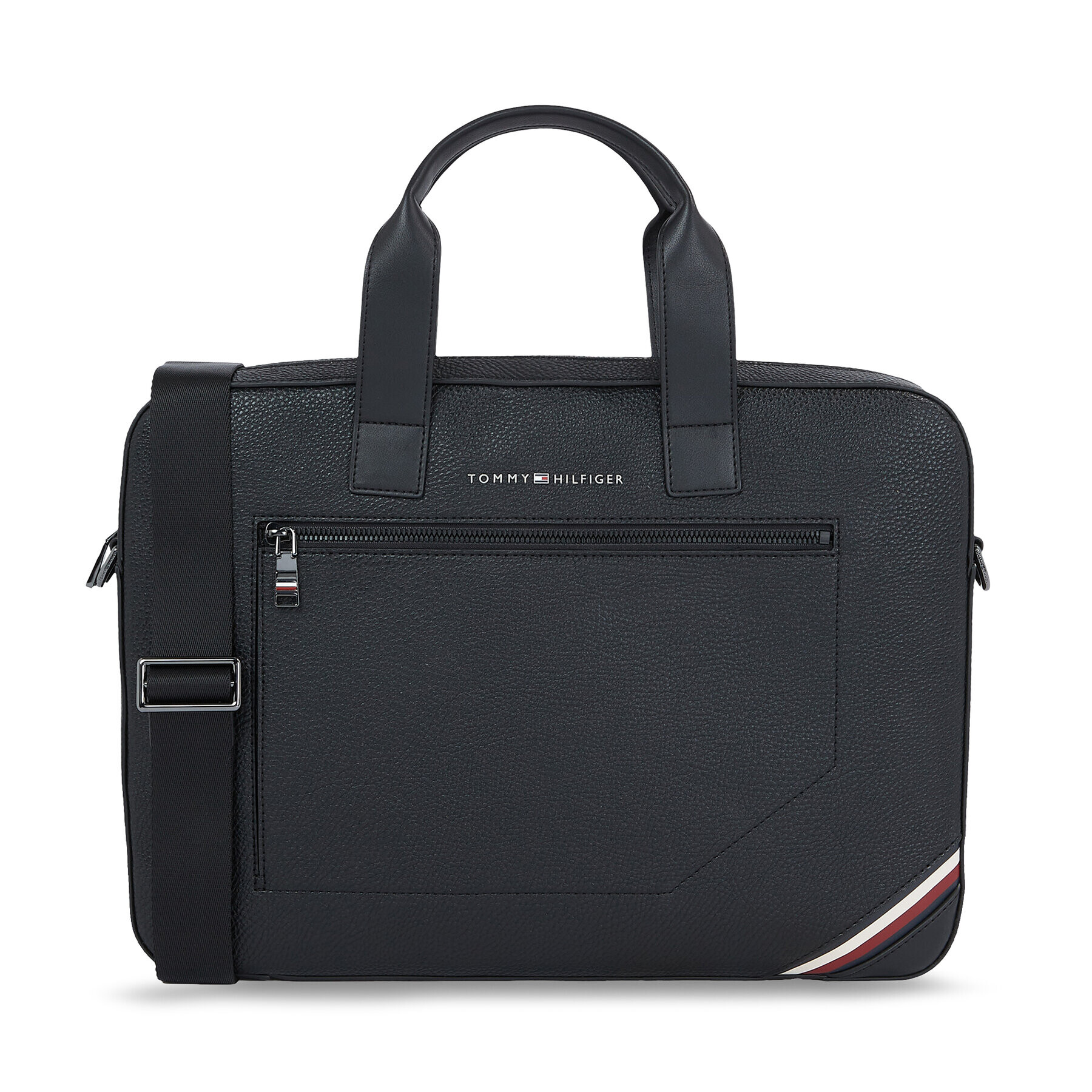 Tommy Hilfiger Geantă pentru laptop Th Central Slim Computer Bag AM0AM11579 Negru - Pled.ro