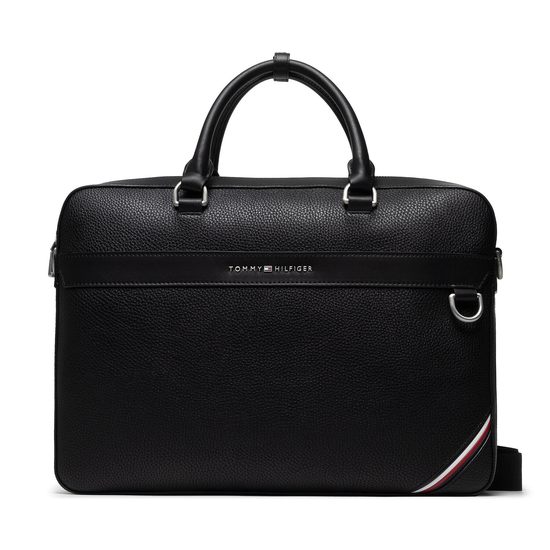 Tommy Hilfiger Geantă pentru laptop Th Downtown Slim Comp Bag AM0AM07782 Negru - Pled.ro