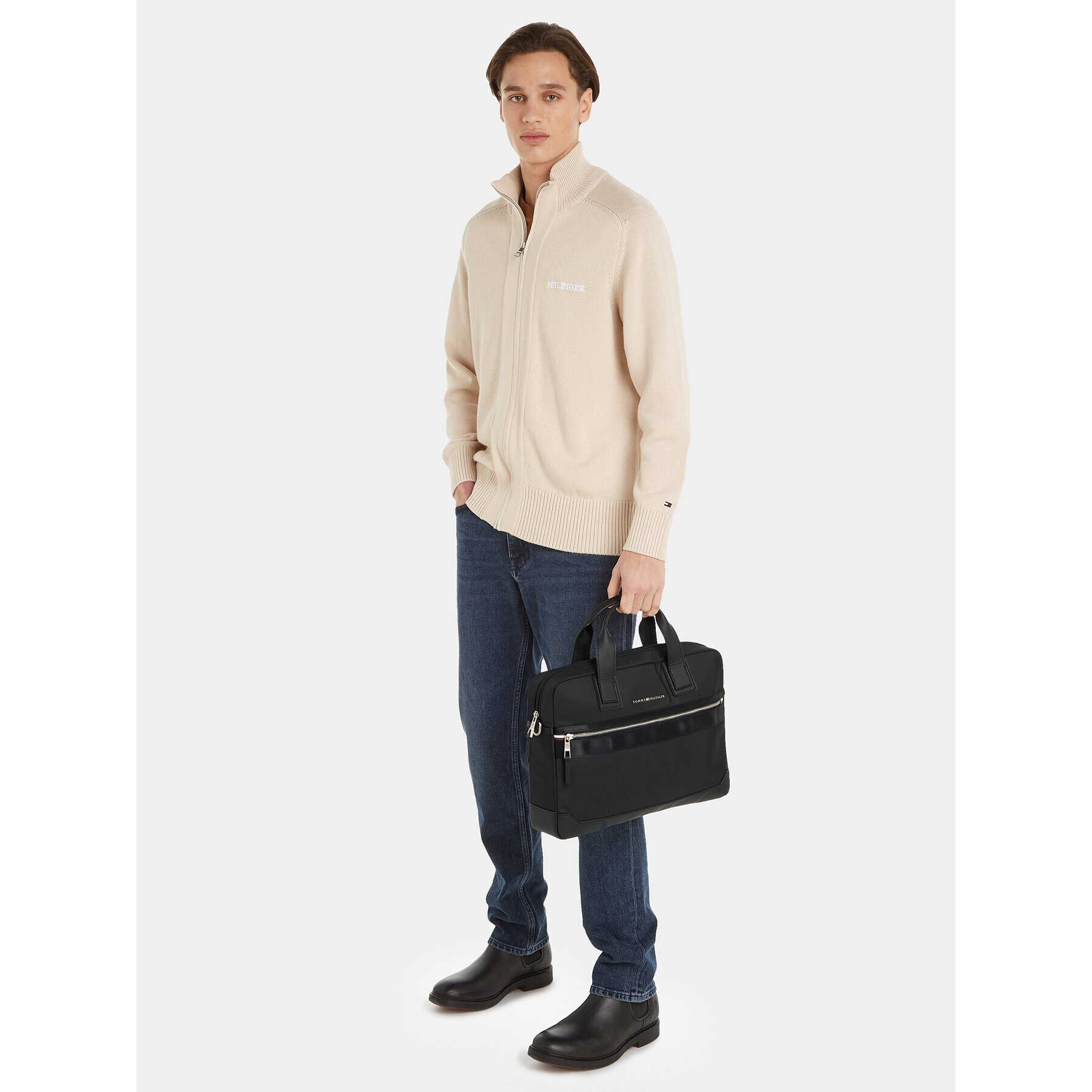 Tommy Hilfiger Geantă pentru laptop Th Elevated Nylon Computer Bag AM0AM11574 Negru - Pled.ro