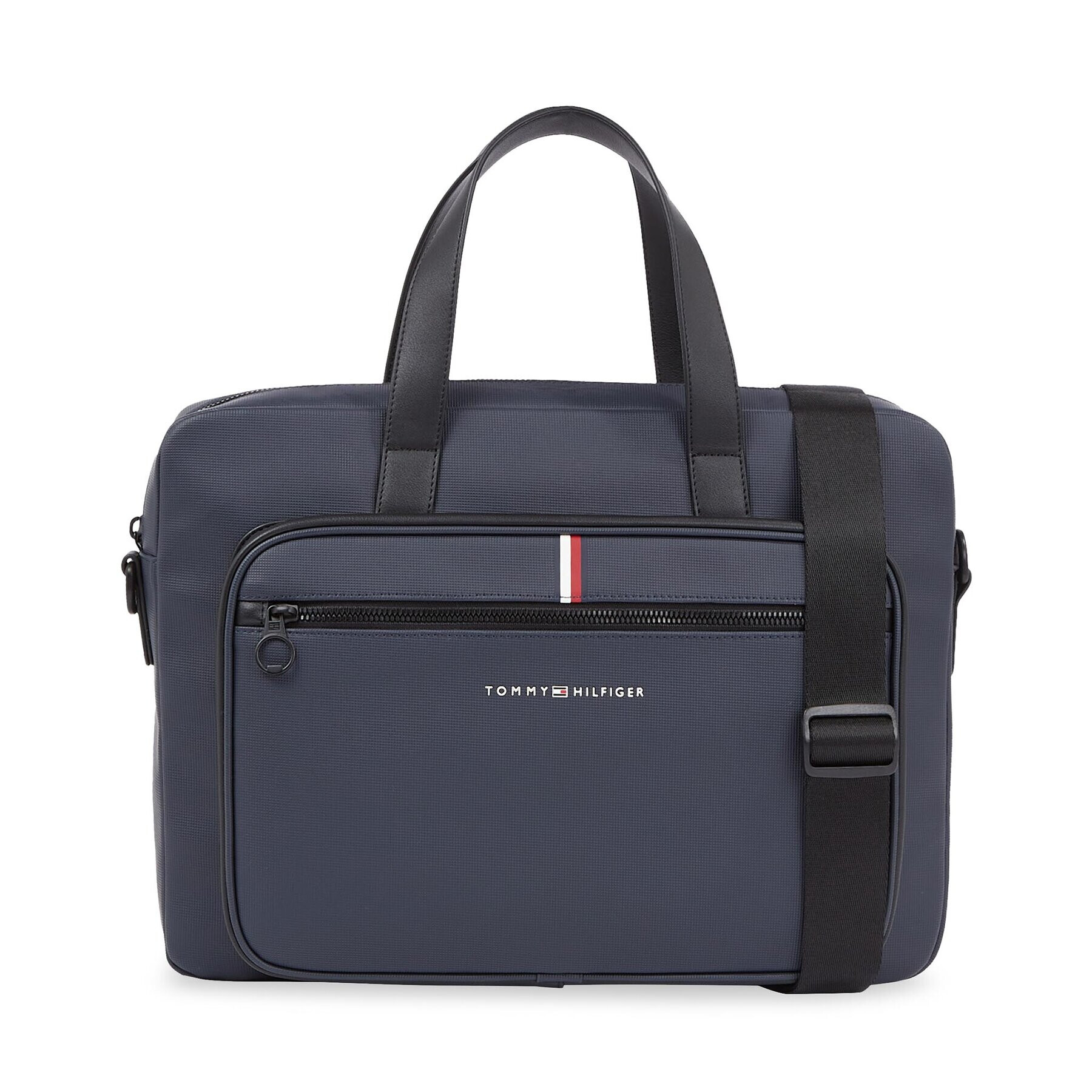 Tommy Hilfiger Geantă pentru laptop Th Essential Pique Computer Bag AM0AM11542 Bleumarin - Pled.ro