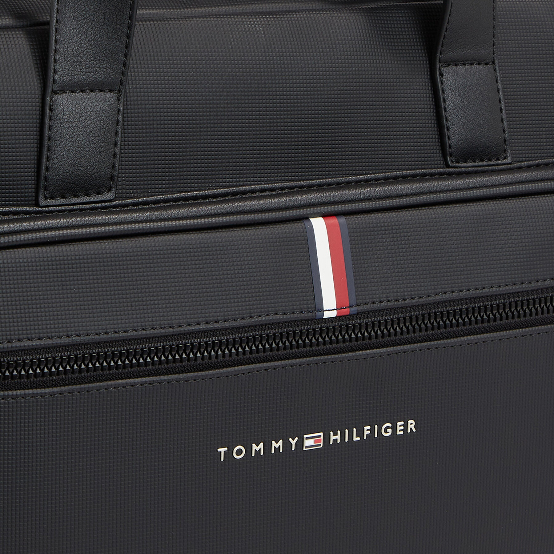 Tommy Hilfiger Geantă pentru laptop Th Essential Pique Computer Bag AM0AM11542 Negru - Pled.ro