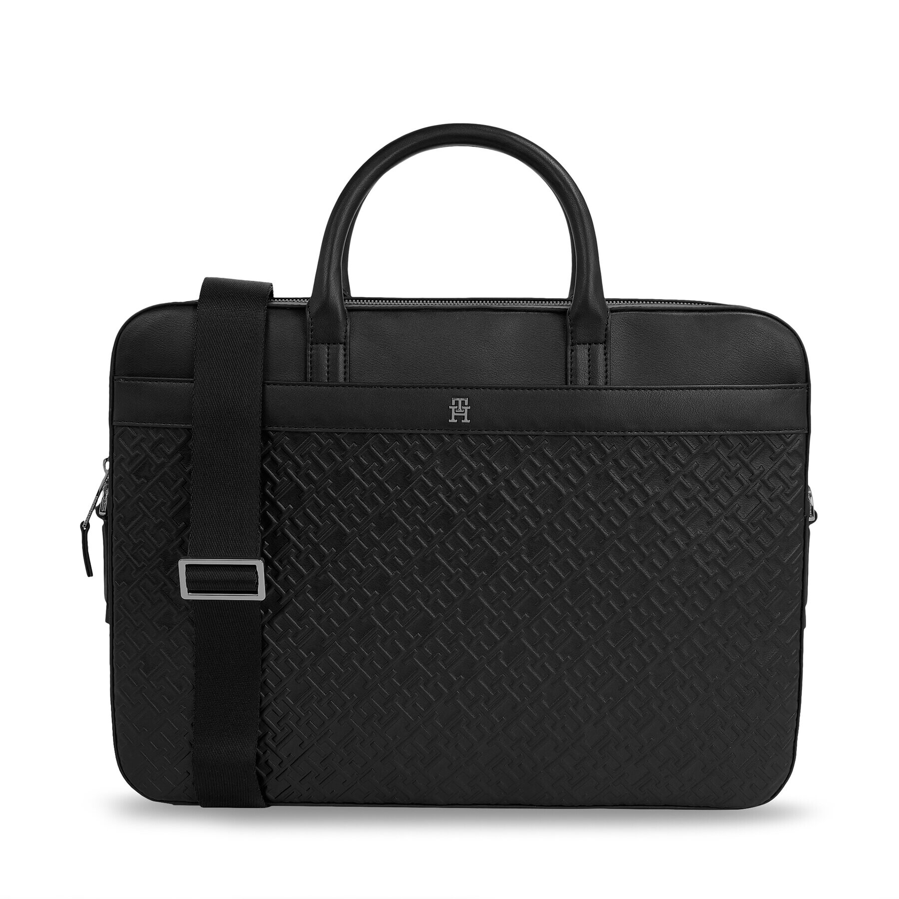 Tommy Hilfiger Geantă pentru laptop Th Monogram Pu Computer Bag AM0AM11525 Negru - Pled.ro