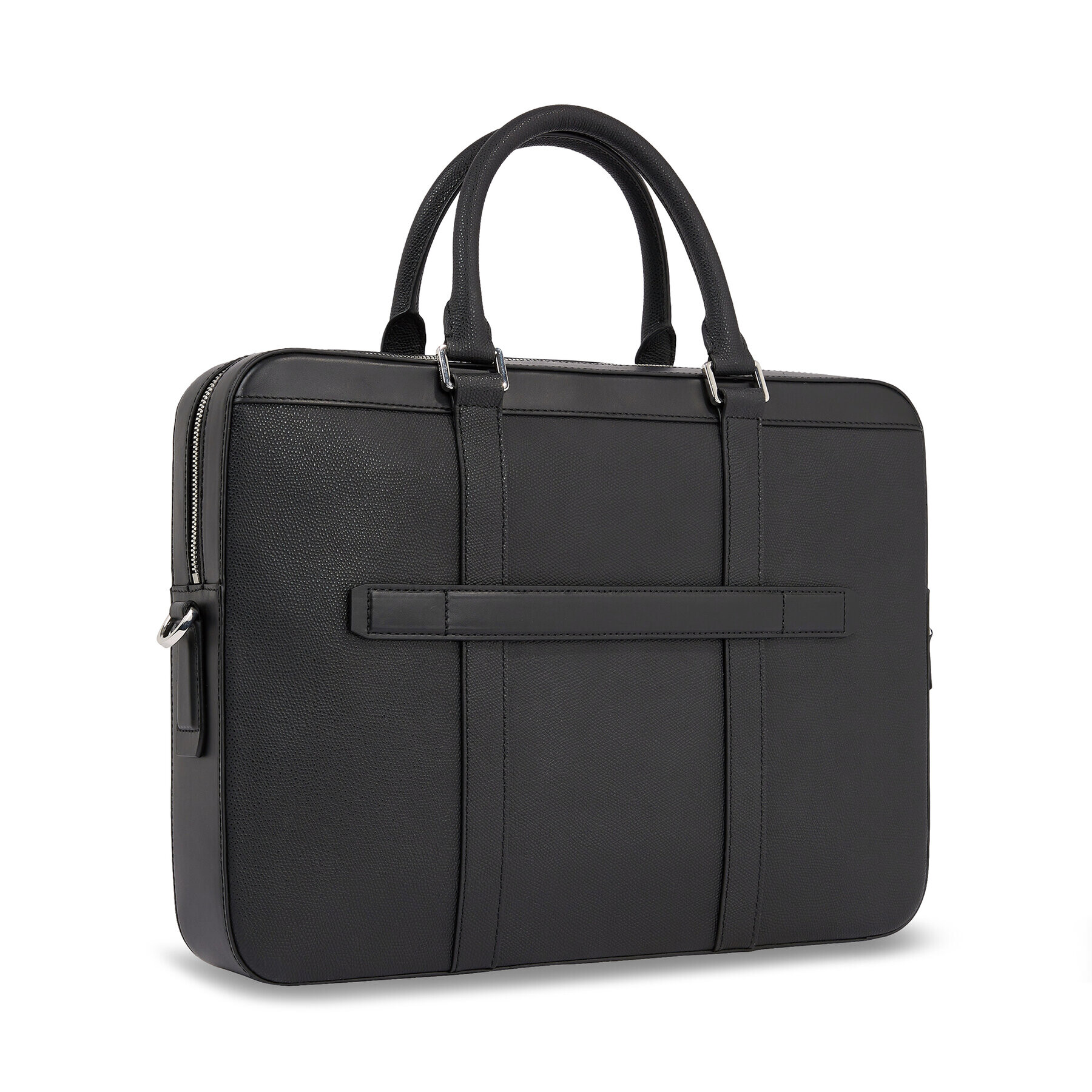 Tommy Hilfiger Geantă pentru laptop Th Structured Leather Comp Bag AM0AM11562 Negru - Pled.ro