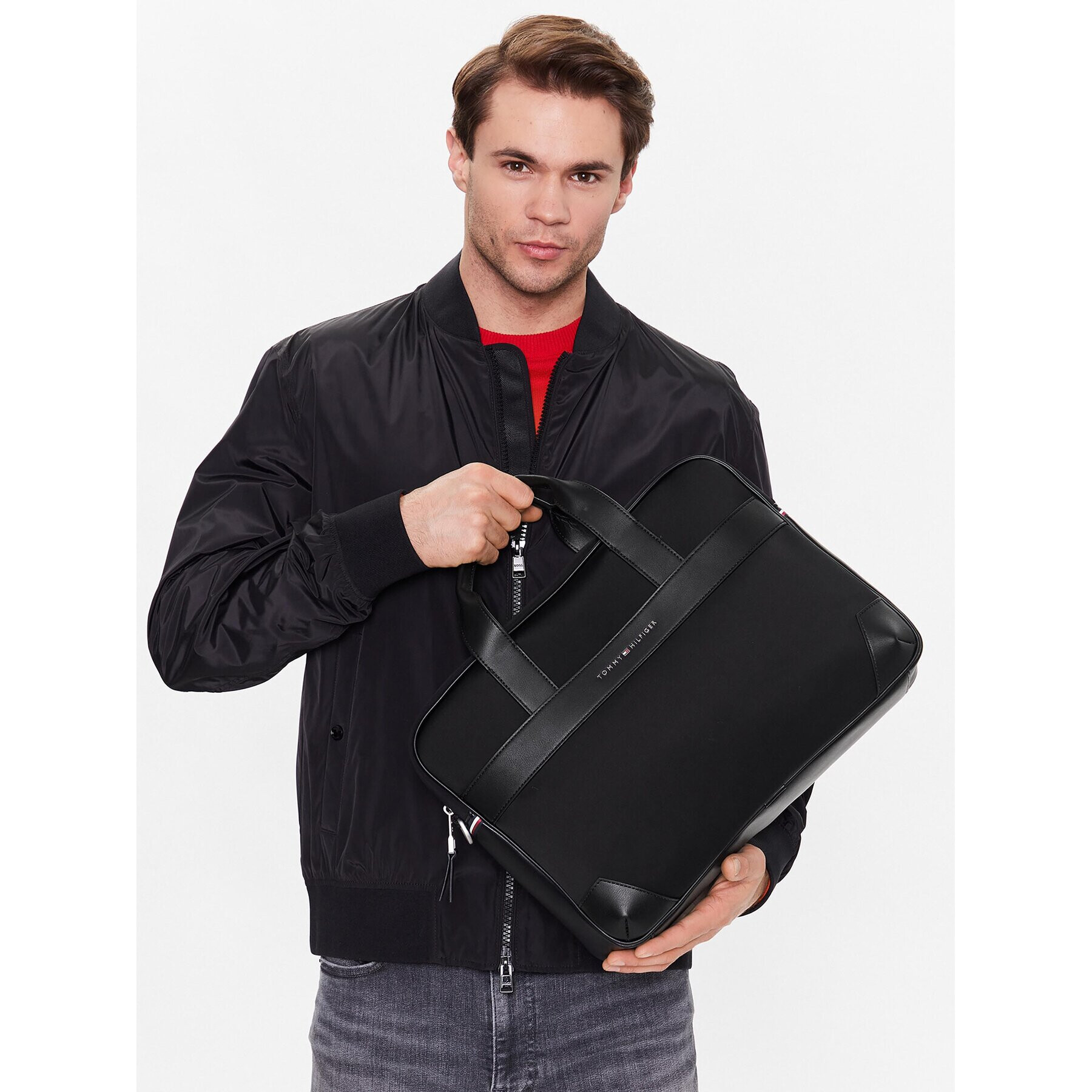 Tommy Hilfiger Geantă pentru laptop Th Urban Nylon Computer Bag AM0AM10567 Negru - Pled.ro