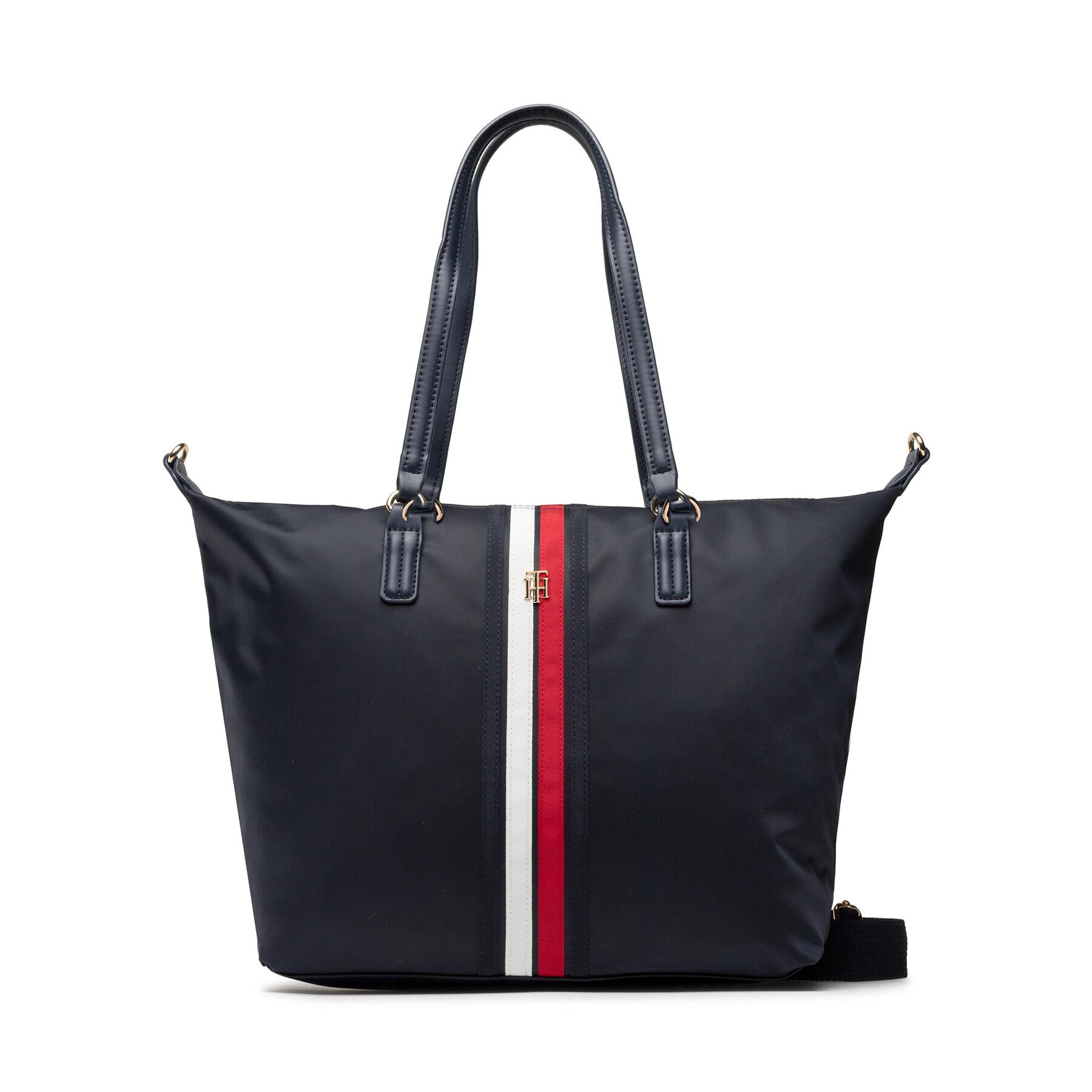 Tommy Hilfiger Geantă Poppy Tote Corp AW0AW13176 Bleumarin - Pled.ro