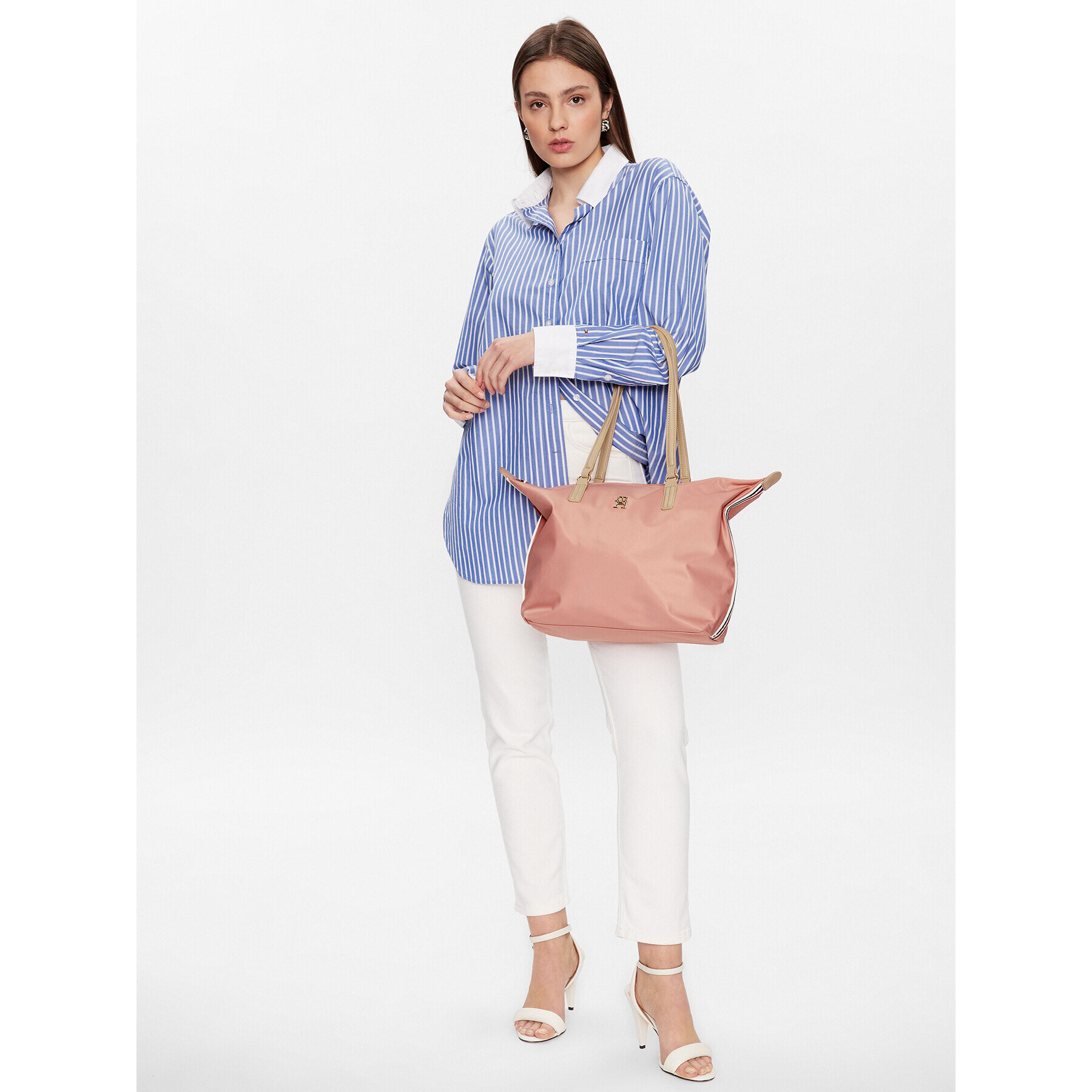 Tommy Hilfiger Geantă Poppy Tote Corp AW0AW14474 Roz - Pled.ro