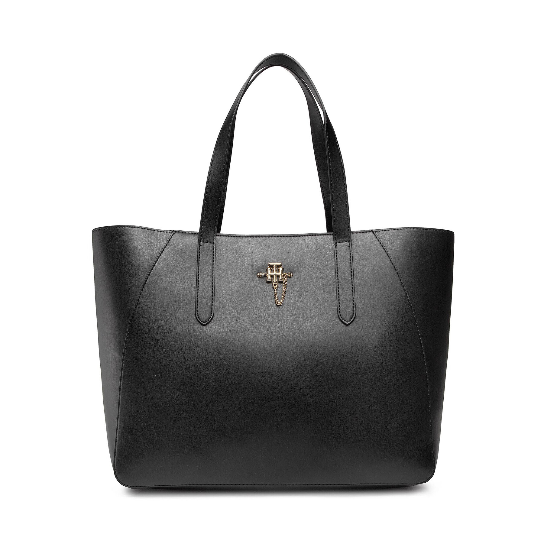 Tommy Hilfiger Geantă Th Chain Tote AW0AW12013 Negru - Pled.ro