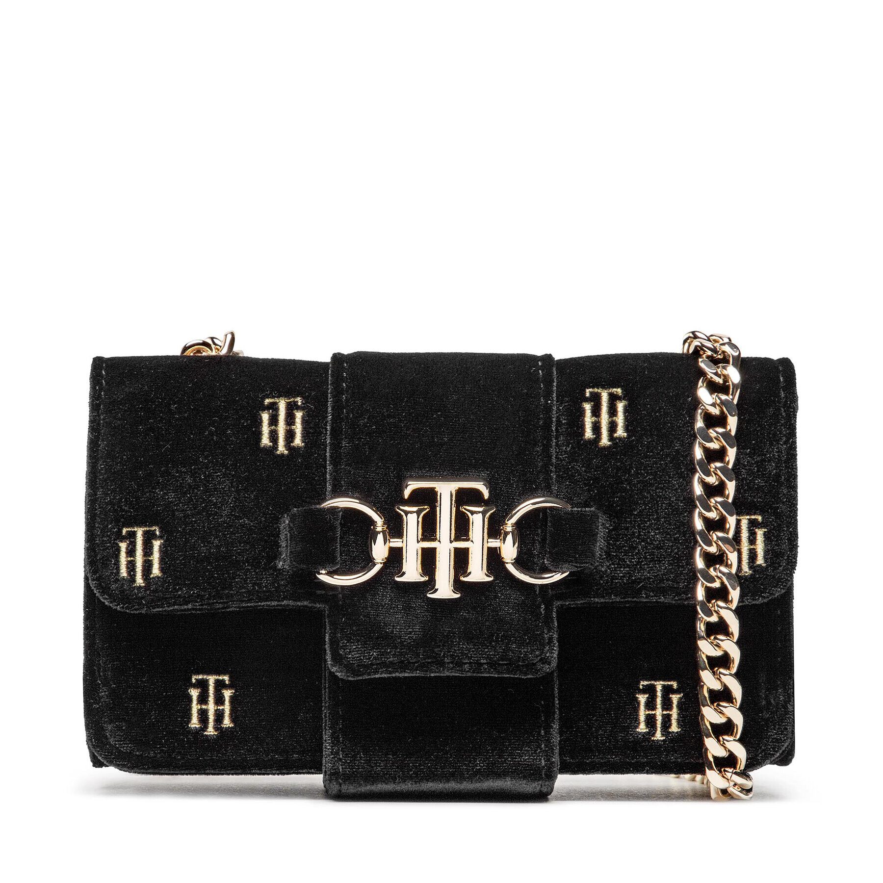 Tommy Hilfiger Geantă Th Club Mini Chain Crossover Vlv AW0AW11062 Negru - Pled.ro