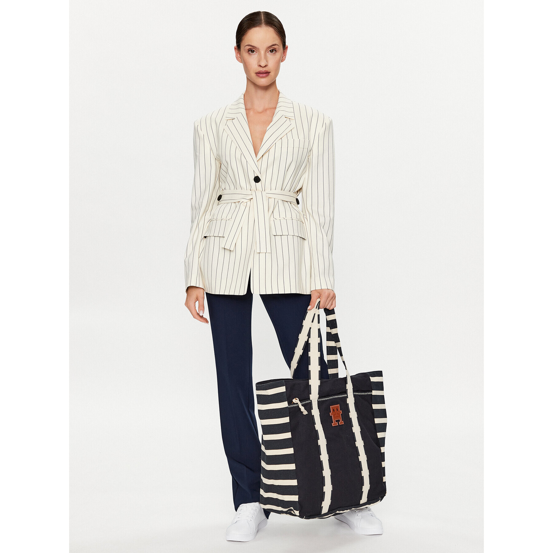 Tommy Hilfiger Geantă Th Coastal Prep Breton Tote AM0AM11079 Bleumarin - Pled.ro