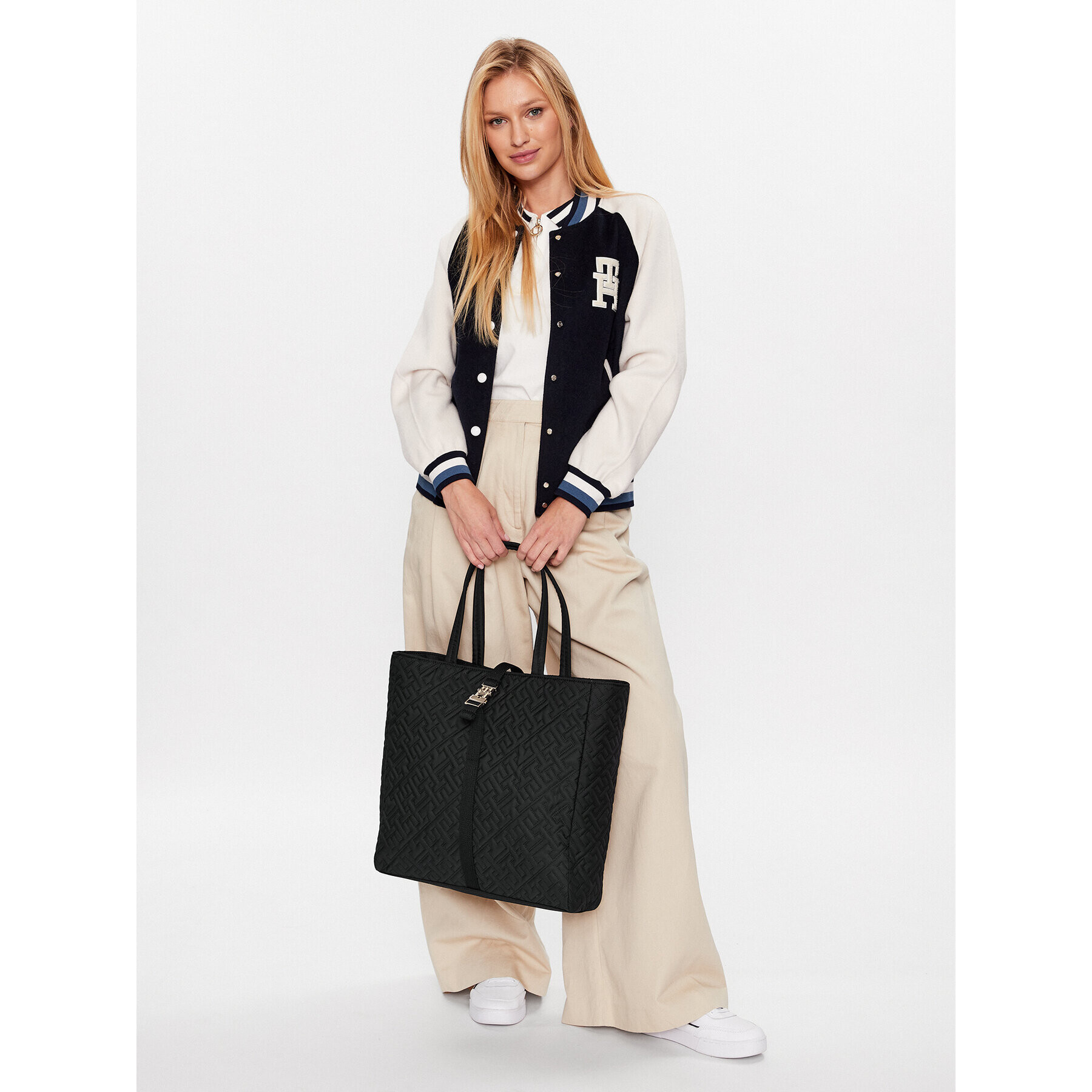 Tommy Hilfiger Geantă Th Flow Tote AW0AW14495 Negru - Pled.ro