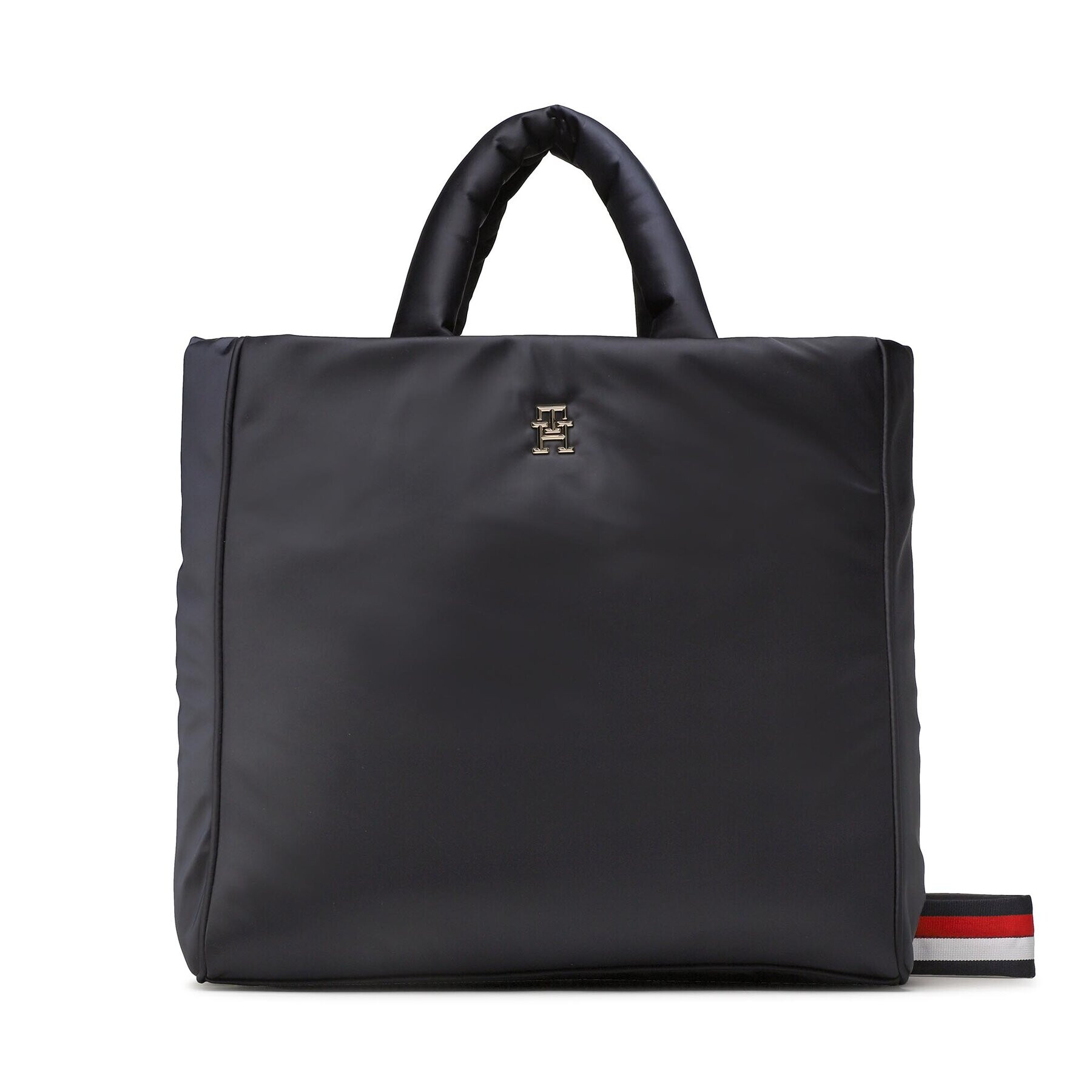 Tommy Hilfiger Geantă Th Flow Tote Solid AW0AW14688 Bleumarin - Pled.ro