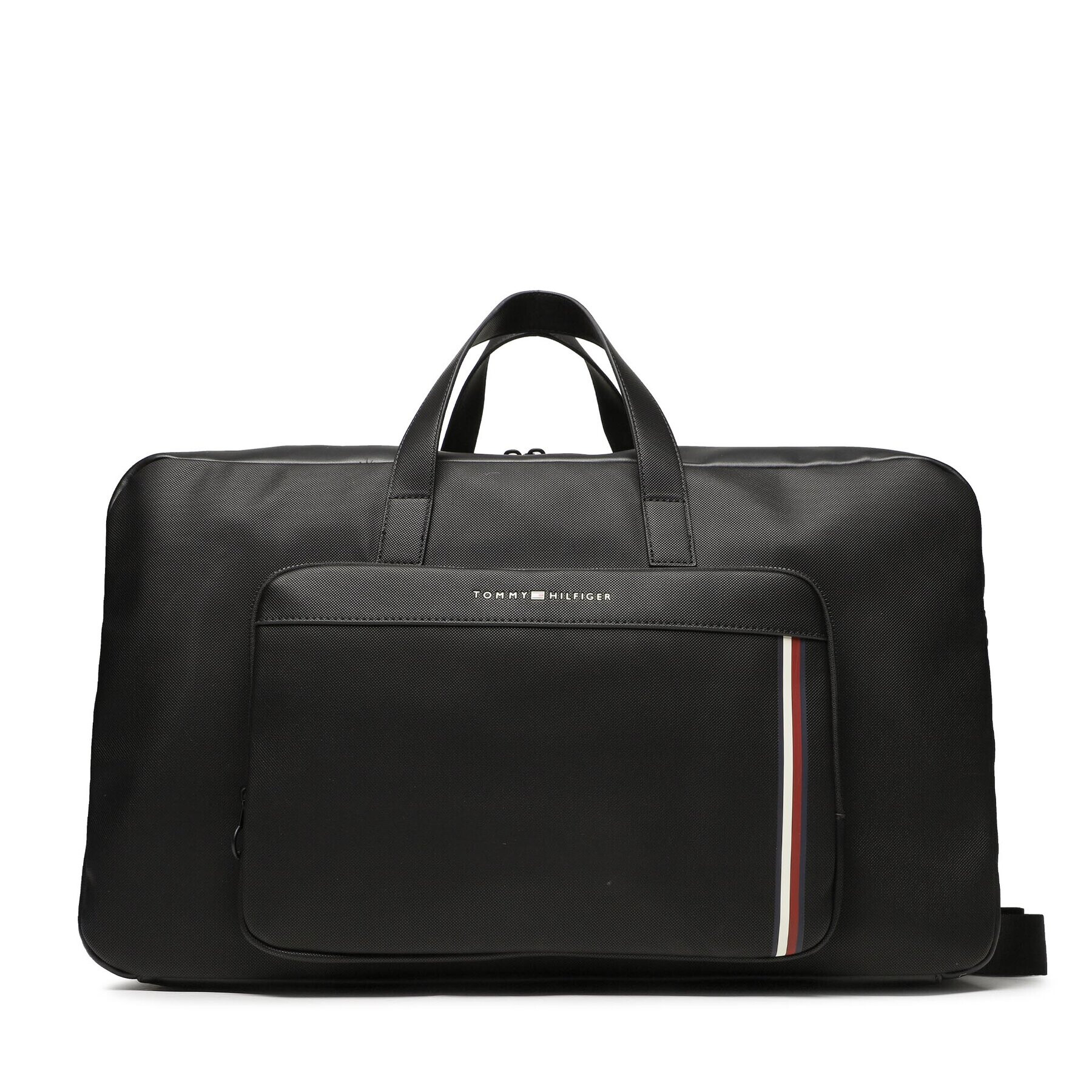 Tommy Hilfiger Geantă Th Pique Pu Duffle AM0AM11309 Negru - Pled.ro