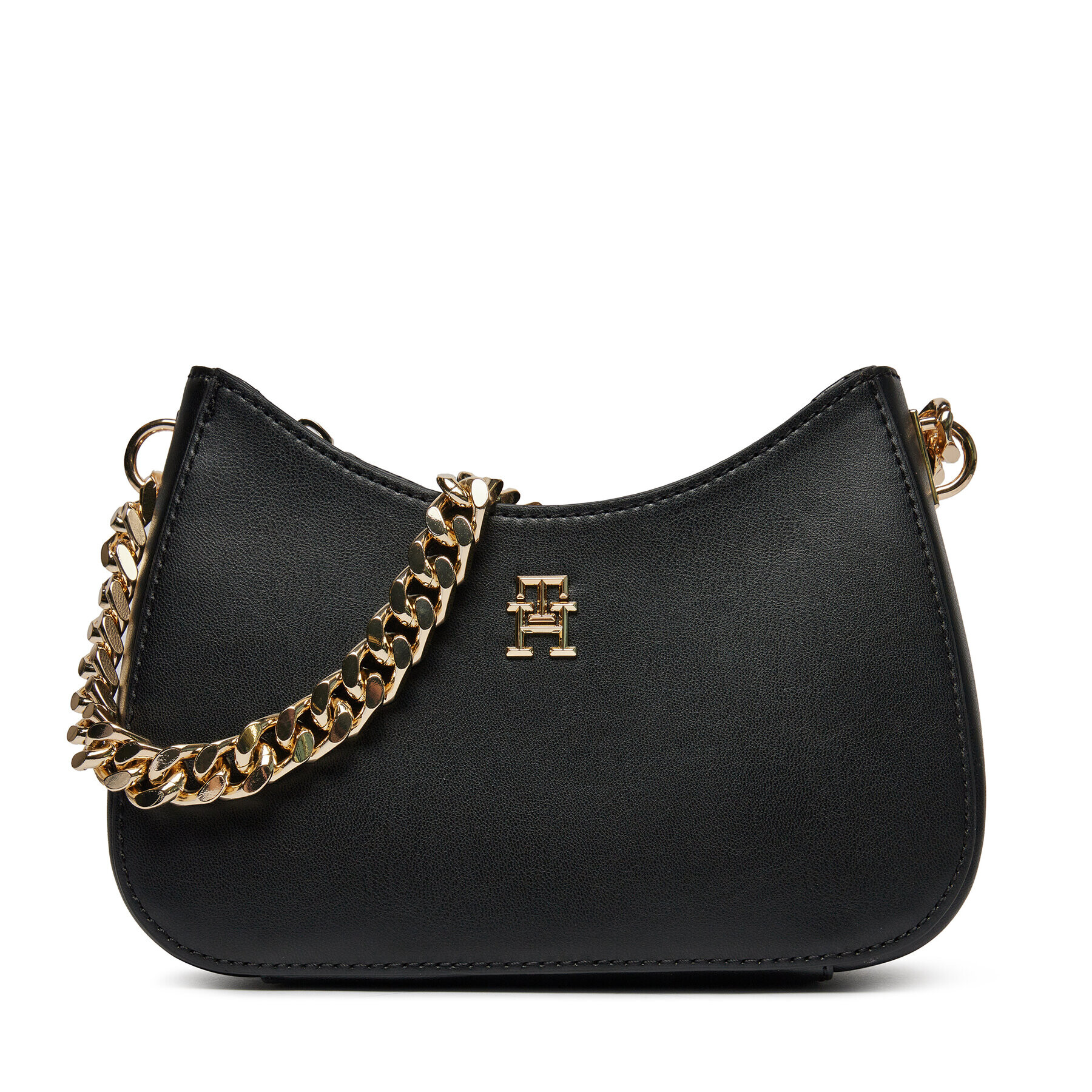 Tommy Hilfiger Geantă Th Refined Chain Shoulder Bag AW0AW16079 Negru - Pled.ro