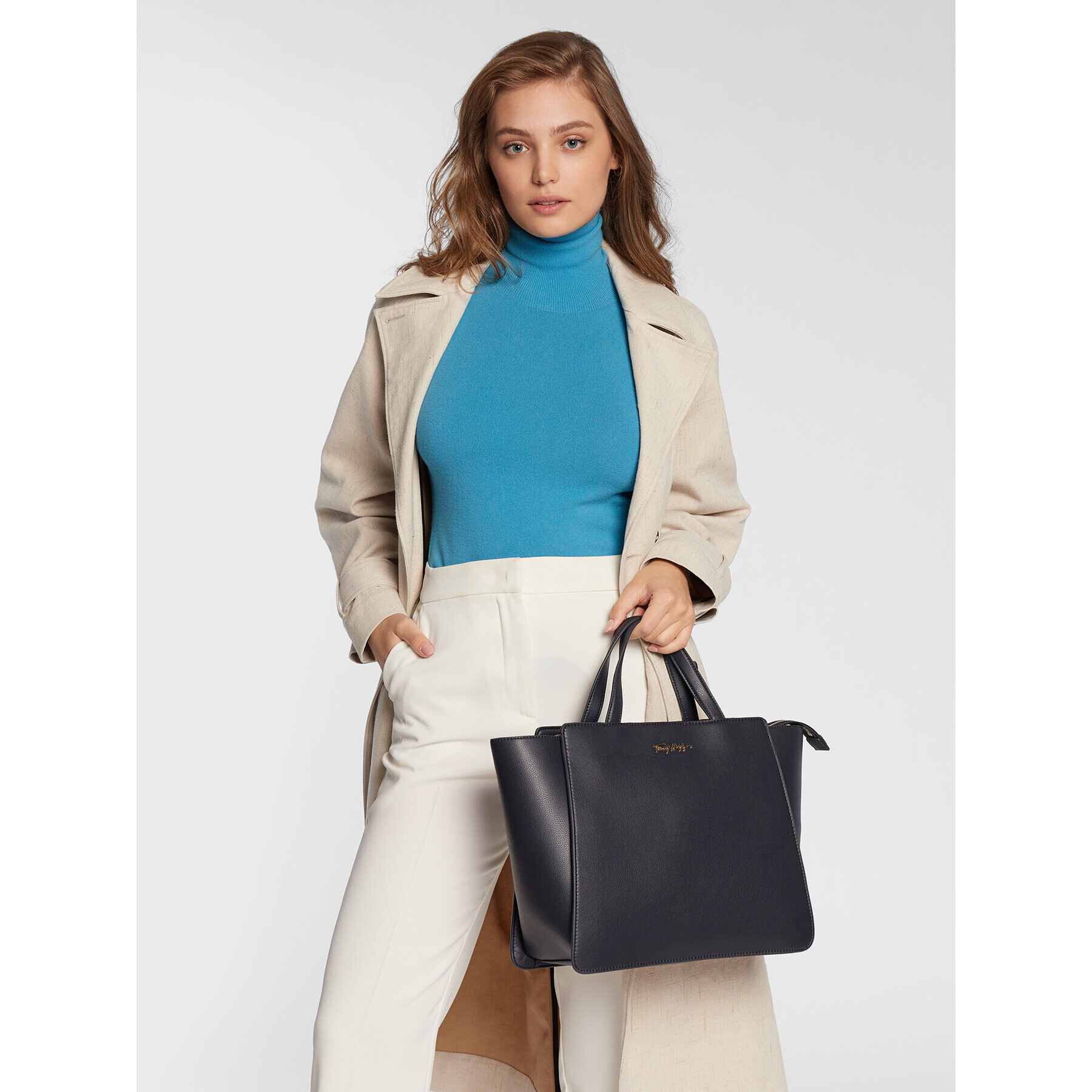 Tommy Hilfiger Geantă Tommy Joy Soft Tote AW0AW12014 Bleumarin - Pled.ro